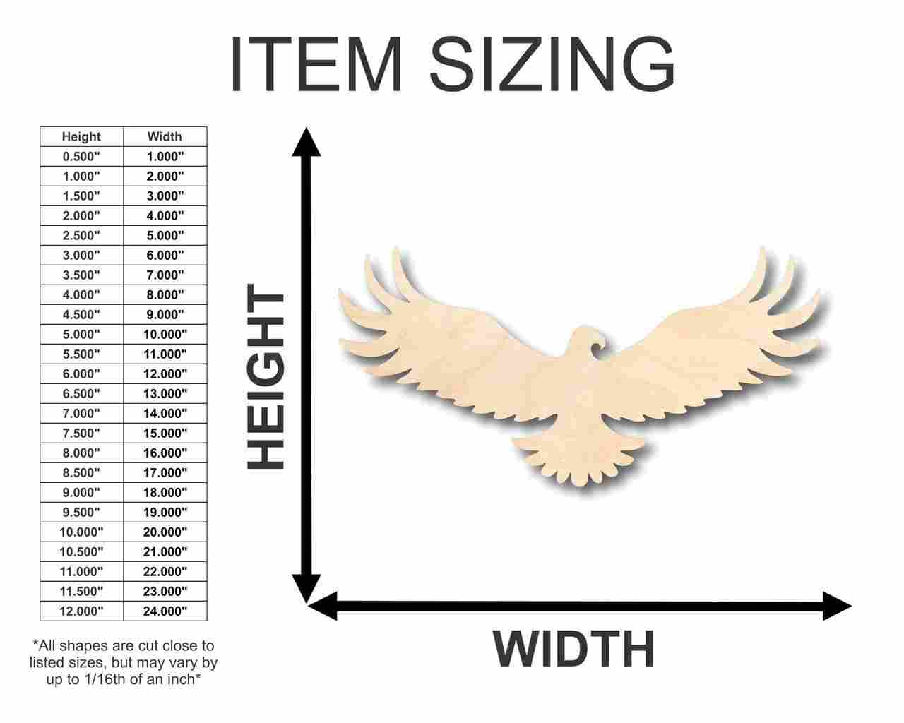 Unfinished Wood Eagle Shape - Animal - Wildlife - Craft - up to 46" DIY - Image 2