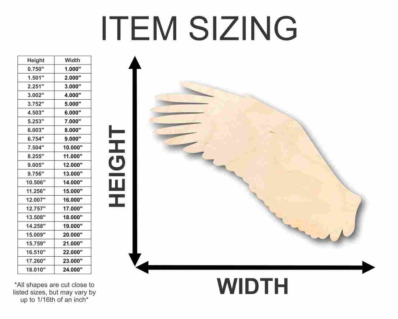 Unfinished Wood Eagle Wing Shape - Animal - Wildlife - Craft - up to 46" DIY - Image 2