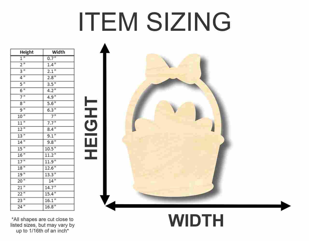 Unfinished Wood Easter Basket Shape - Eggs - Craft - up to 46" DIY - Image 2