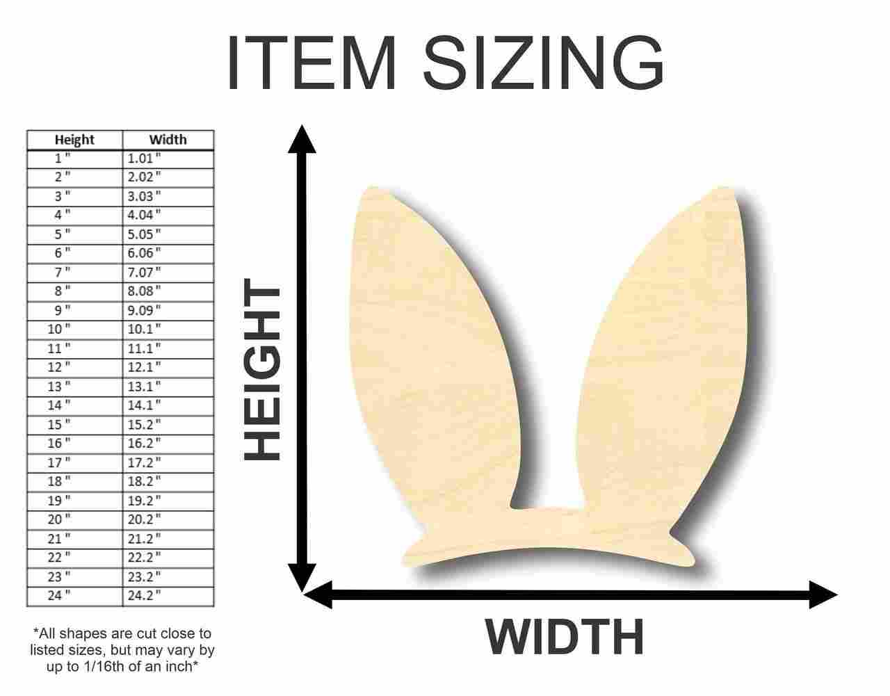 Unfinished Wood Easter Bunny Ears Shape - Craft - up to 46" DIY - Image 2