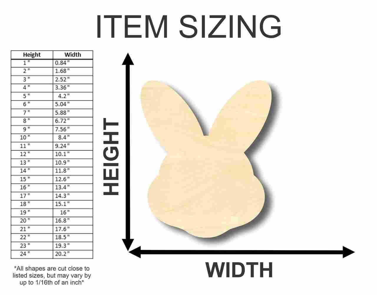 Unfinished Wood Easter Bunny Head Shape - Craft - up to 46" DIY - Image 3