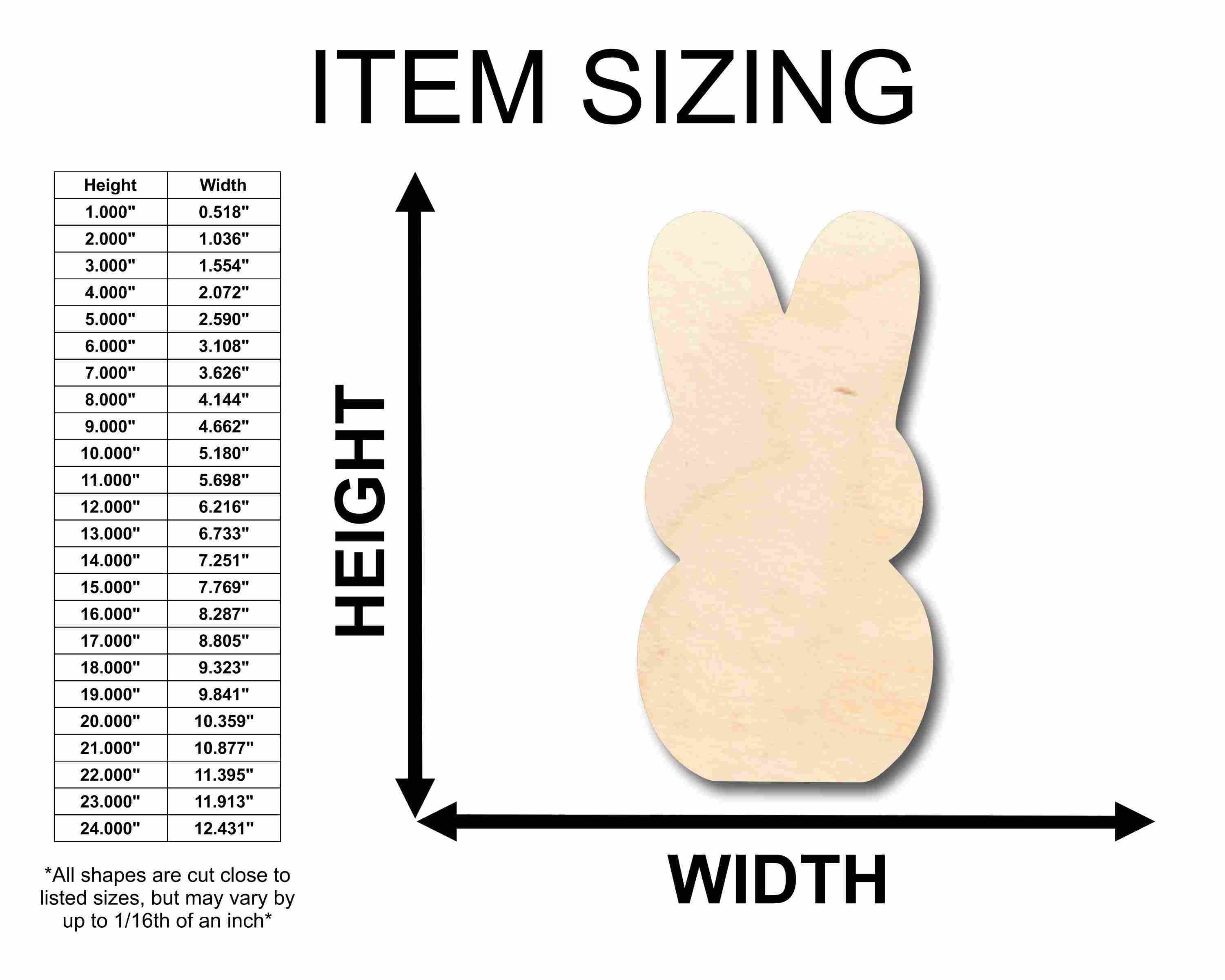 Unfinished Wood Easter Bunny Marshmallow Cutout - Craft- up to 46" DIY - Image 2