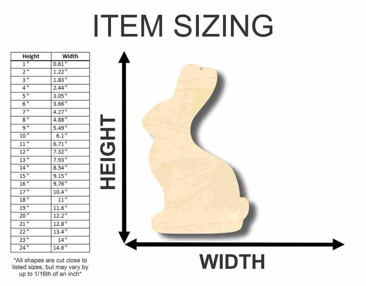 Unfinished Wood Easter Bunny Shape - Craft - up to 46" DIY - Image 2