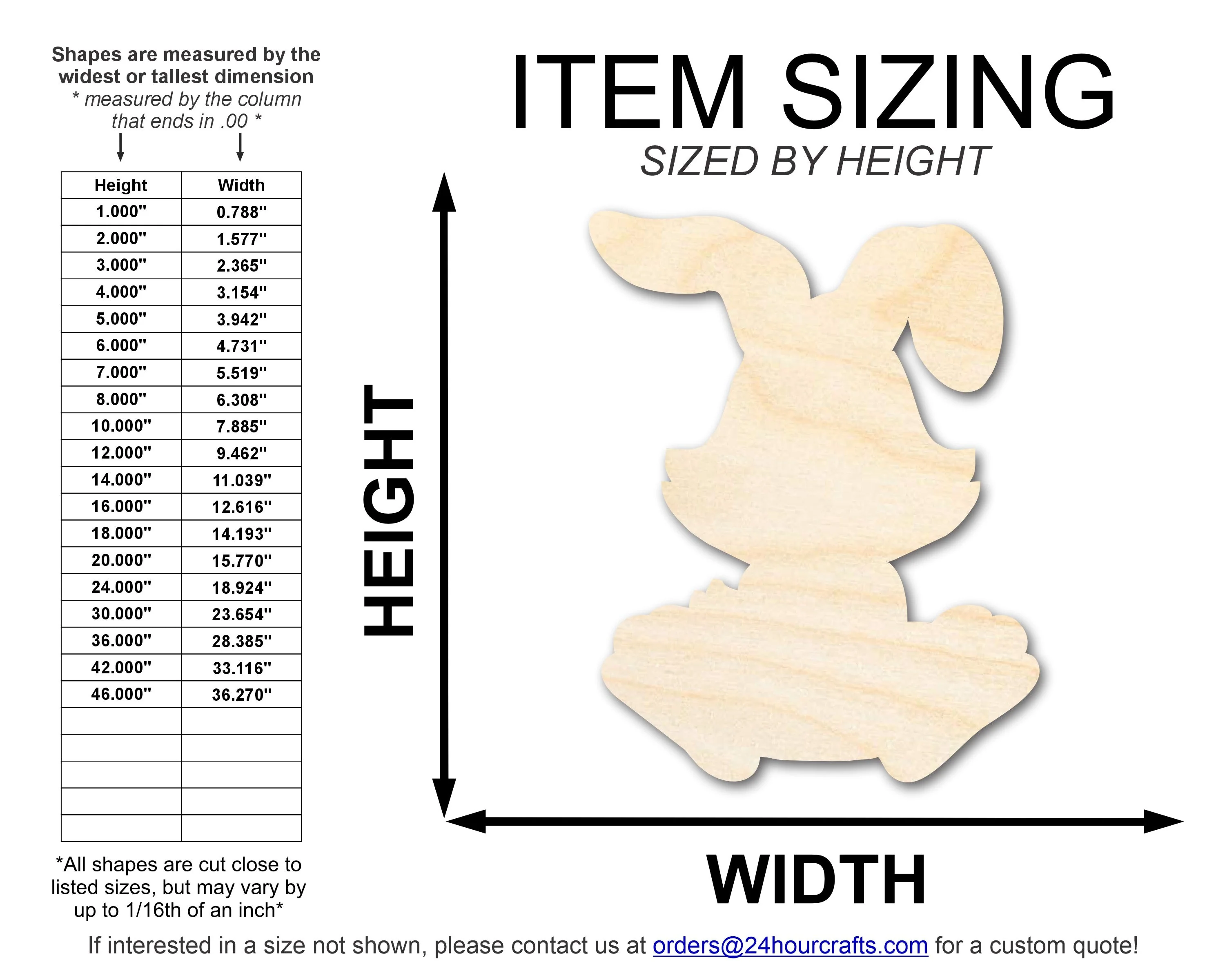 Unfinished Wood Easter Bunny Shape | DIY Craft Cutout | up to 46" DIY - Image 2