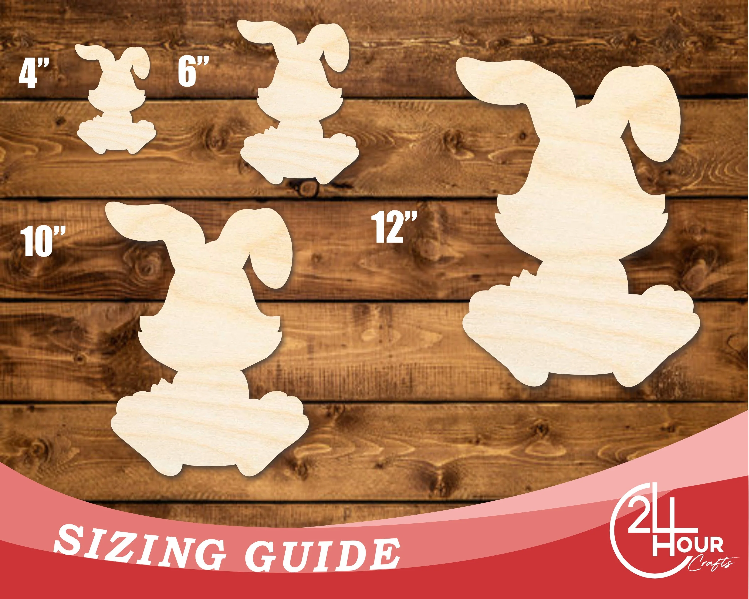 Unfinished Wood Easter Bunny Shape | DIY Craft Cutout | up to 46" DIY - Image 3