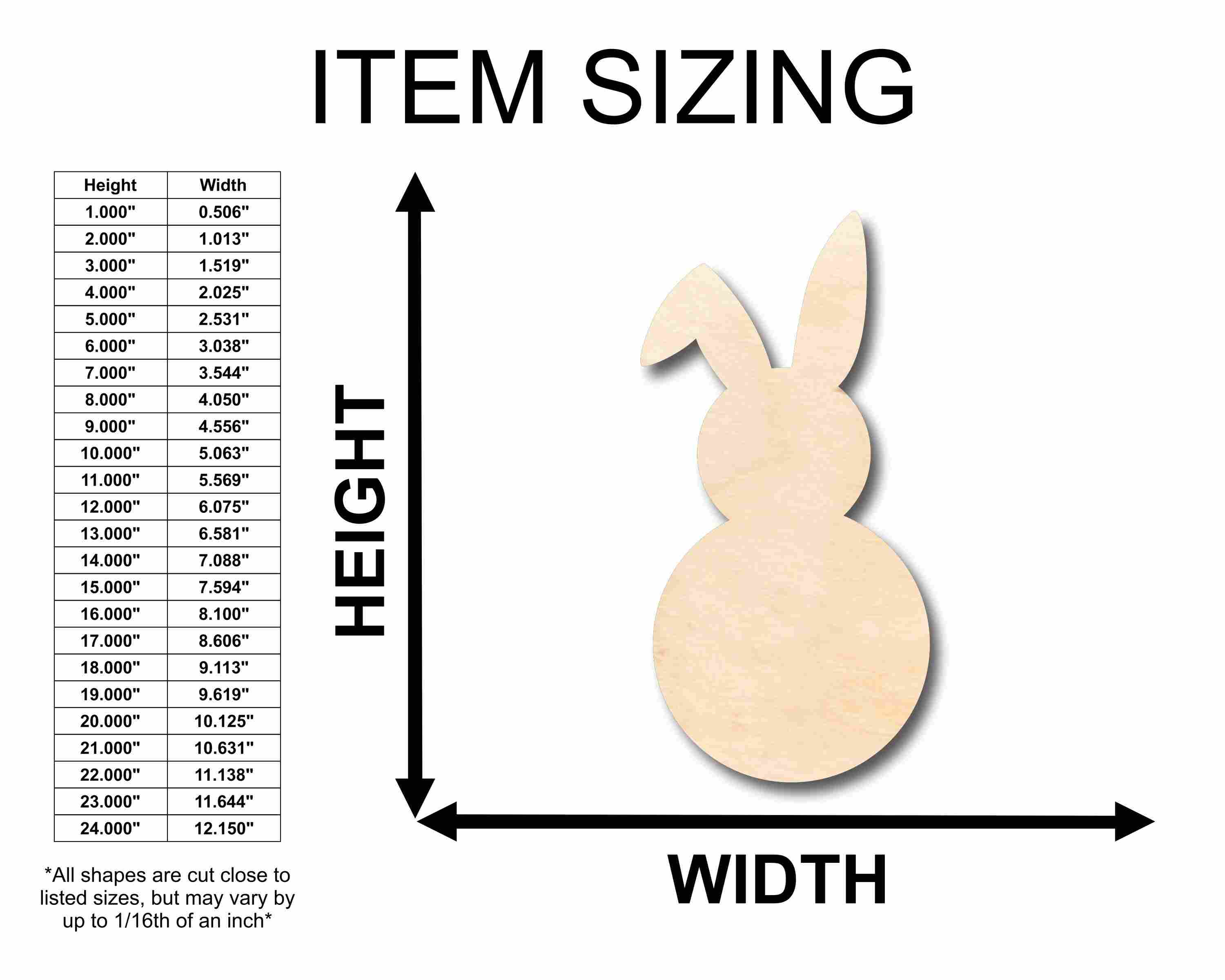 Unfinished Wood Easter Bunny Silhouette - Craft- up to 46" DIY - Image 2