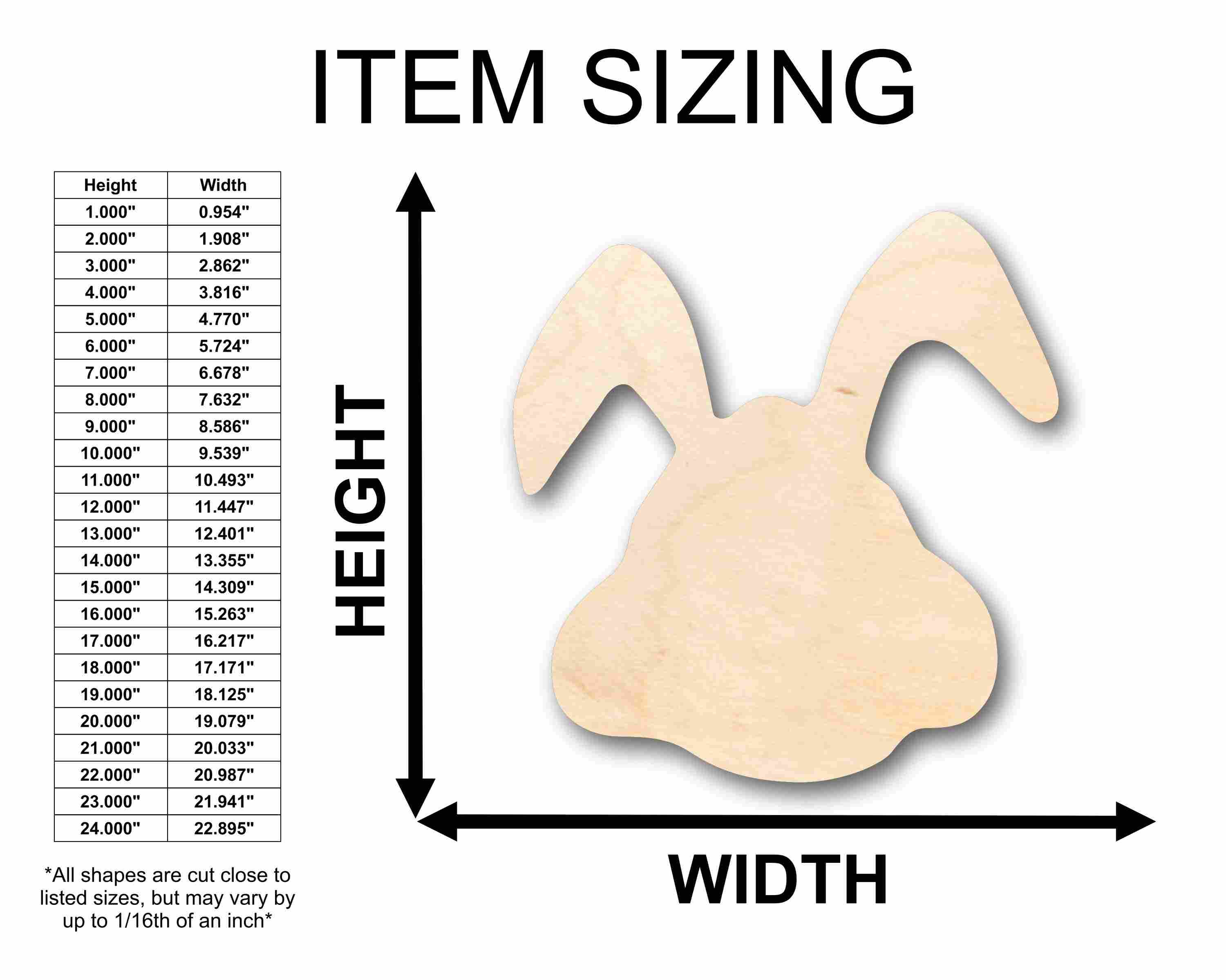 Unfinished Wood Easter Bunny Silhouette - Craft- up to 46" DIY - Image 2