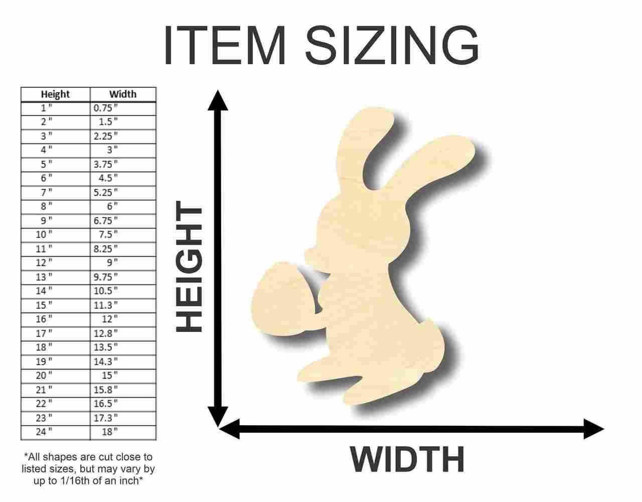 Unfinished Wood Easter Bunny w- Egg Shape - Craft - up to 46" DIY - Image 2