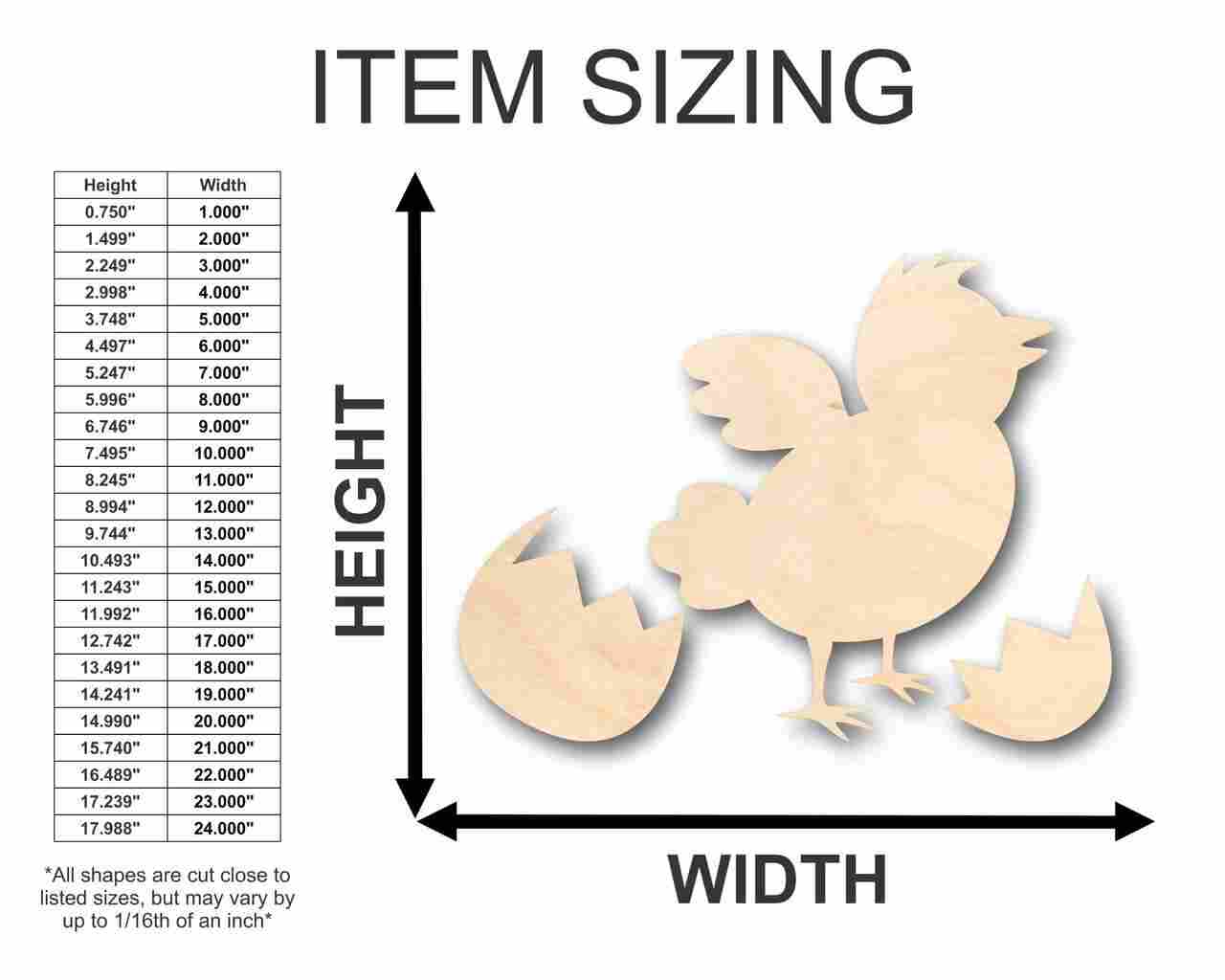 Unfinished Wood Easter Peep Chick Egg Shape - Craft - up to 46" DIY - Image 2