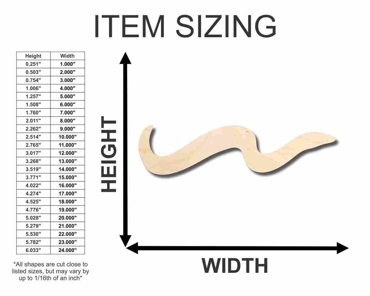 Unfinished Wood Eel Shape - Ocean - Craft - up to 46" DIY - Image 2