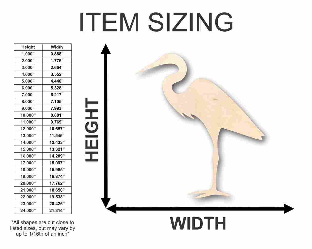 Unfinished Wood Egret Shape - Animal - Wildlife - Craft - up to 46" DIY - Image 2