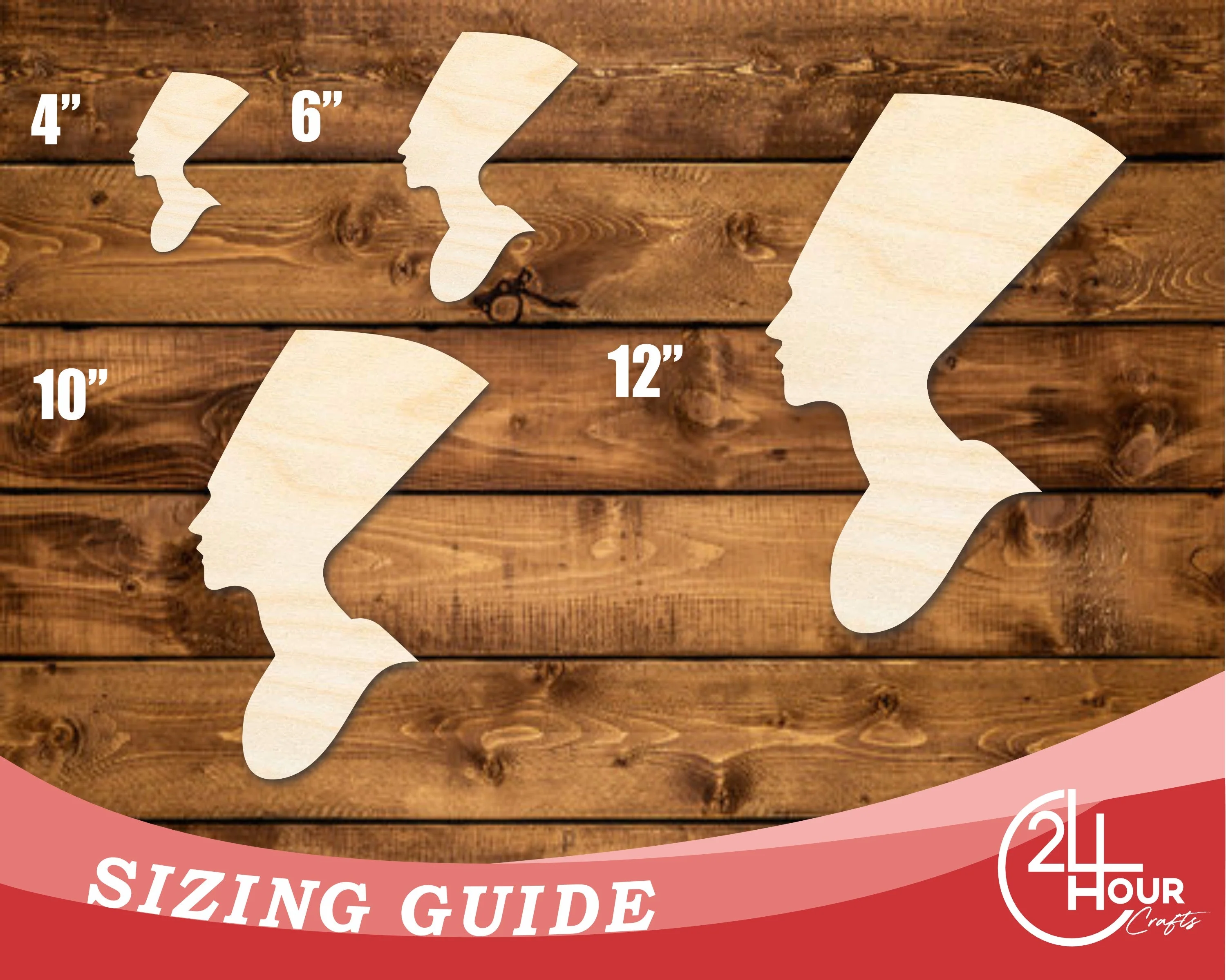 Unfinished Wood Egyptian Queen Shape | DIY Craft Cutout | up to 46" DIY - Image 3