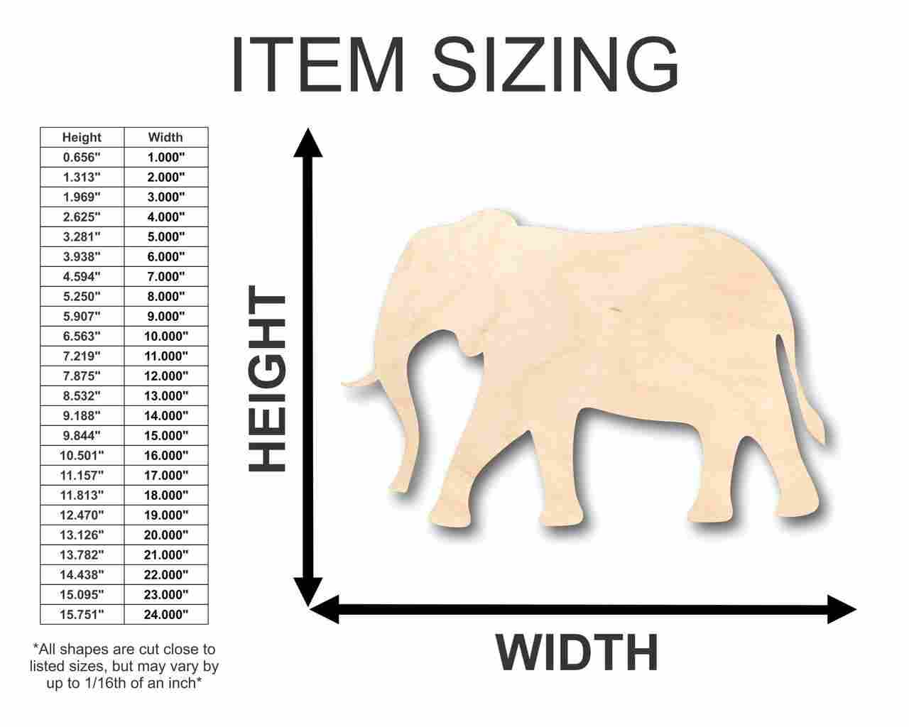 Unfinished Wood Elephant Shape - Animal - Wildlife - Craft - up to 46" DIY - Image 2