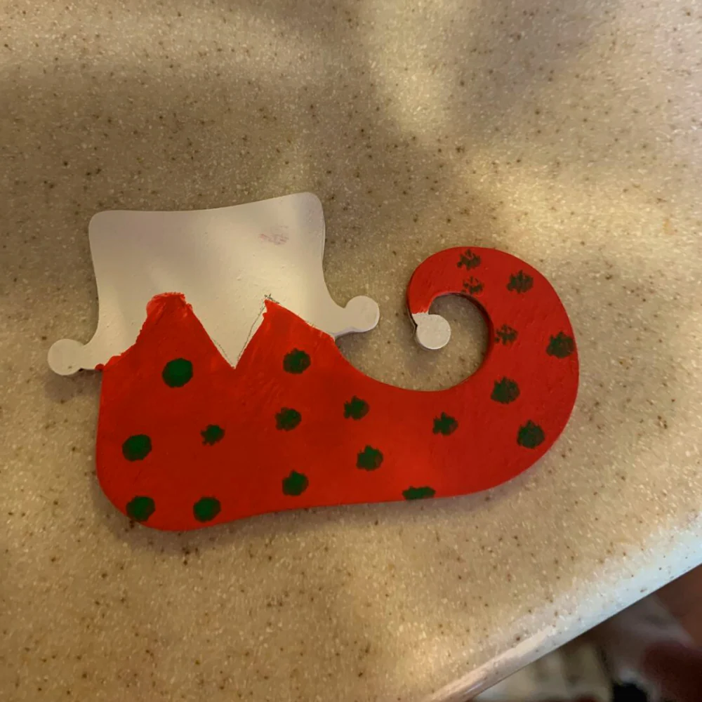 Unfinished Wood Elf Shoe Shape - Christmas - Ornament - Craft - up to 46" DIY - Image 2