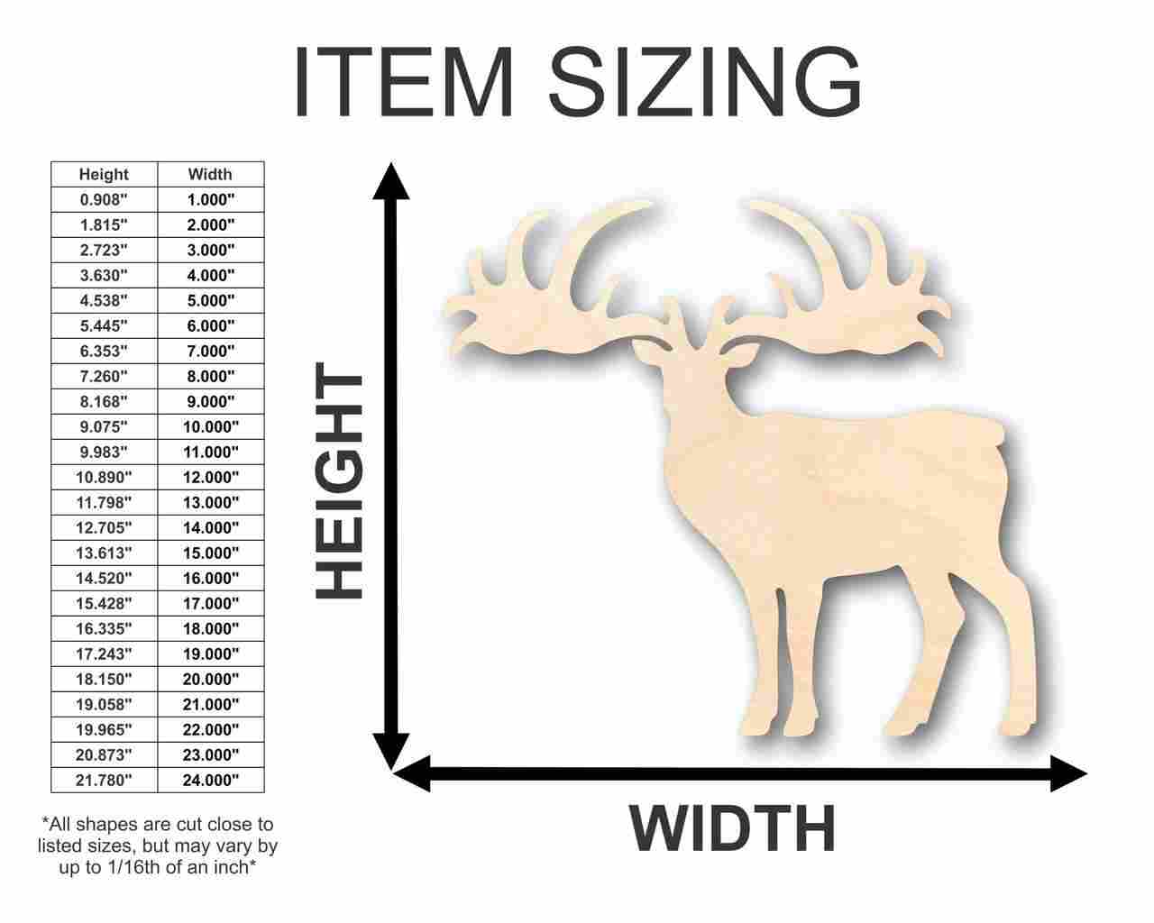 Unfinished Wood Elk Shape - Animal - Wildlife - Craft - up to 46" DIY - Image 2