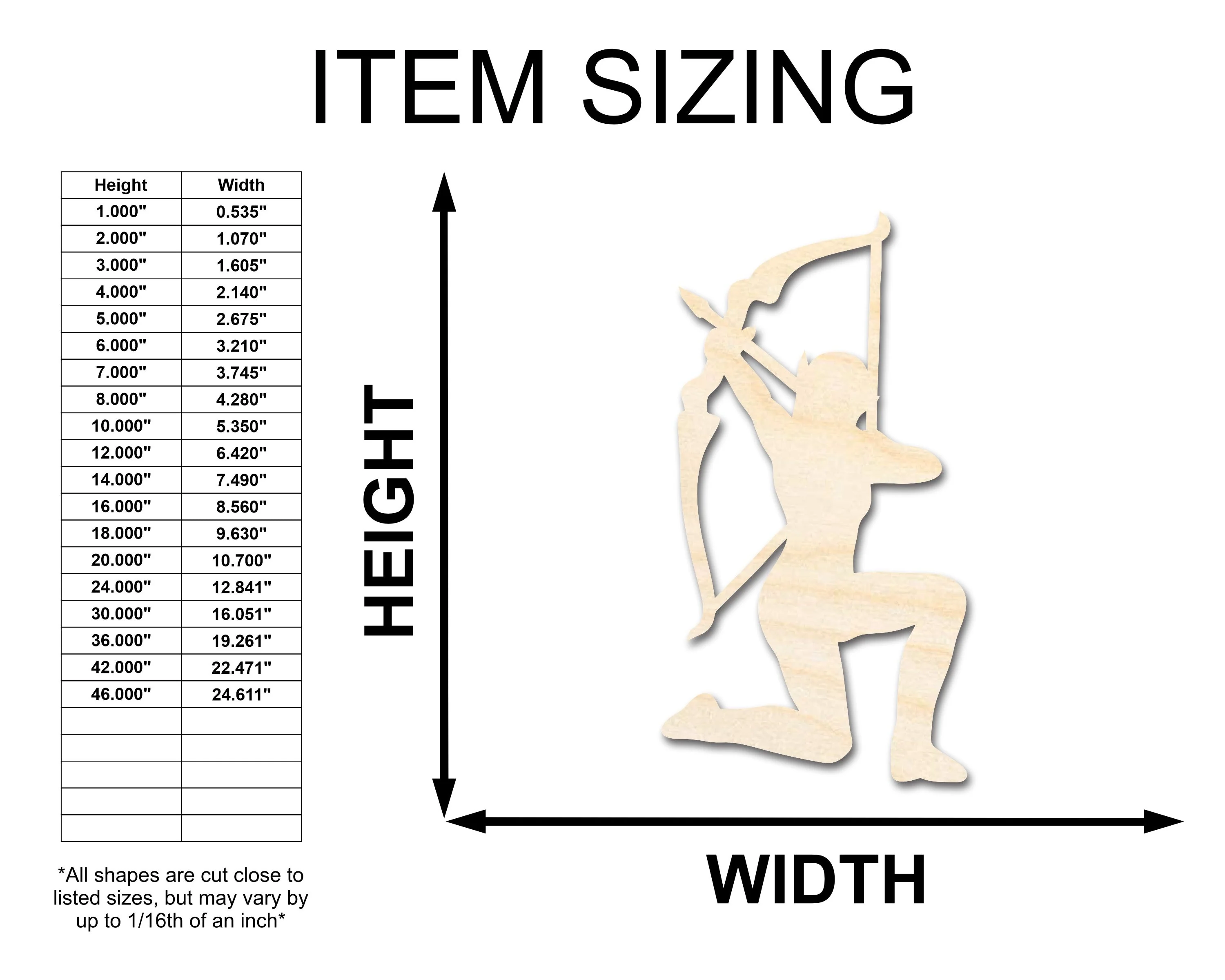 Unfinished Wood Elven Archer Shape - Craft - up to 46" - Image 2