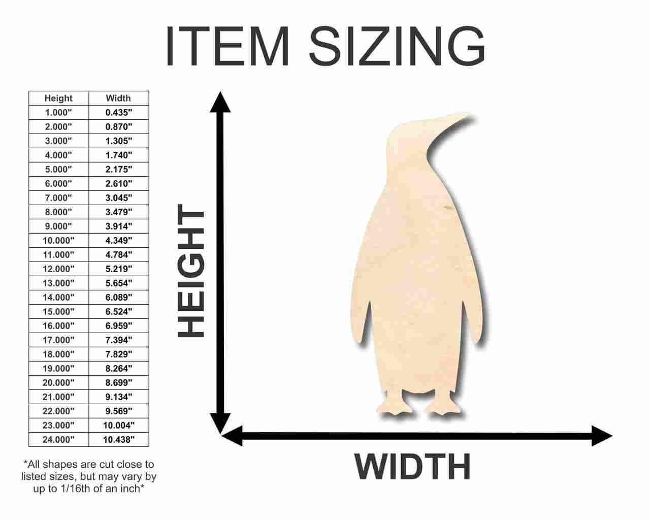 Unfinished Wood Emperor Penguin Shape - Animal - Wildlife - Craft - up to 46" DIY - Image 2