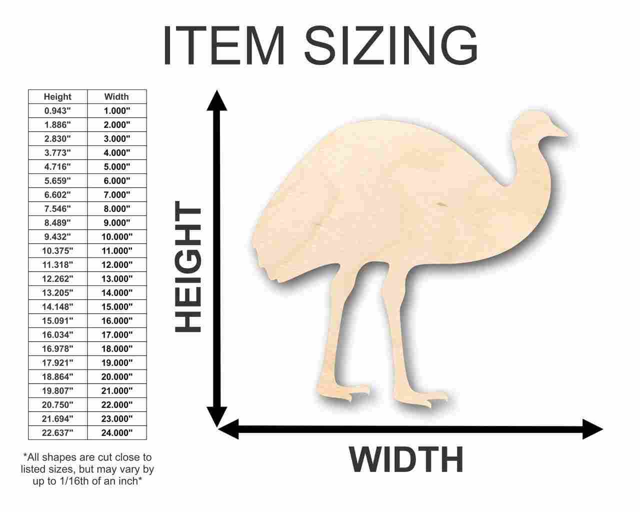 Unfinished Wood Emu Shape - Animal - Wildlife - Craft - up to 46" DIY - Image 2