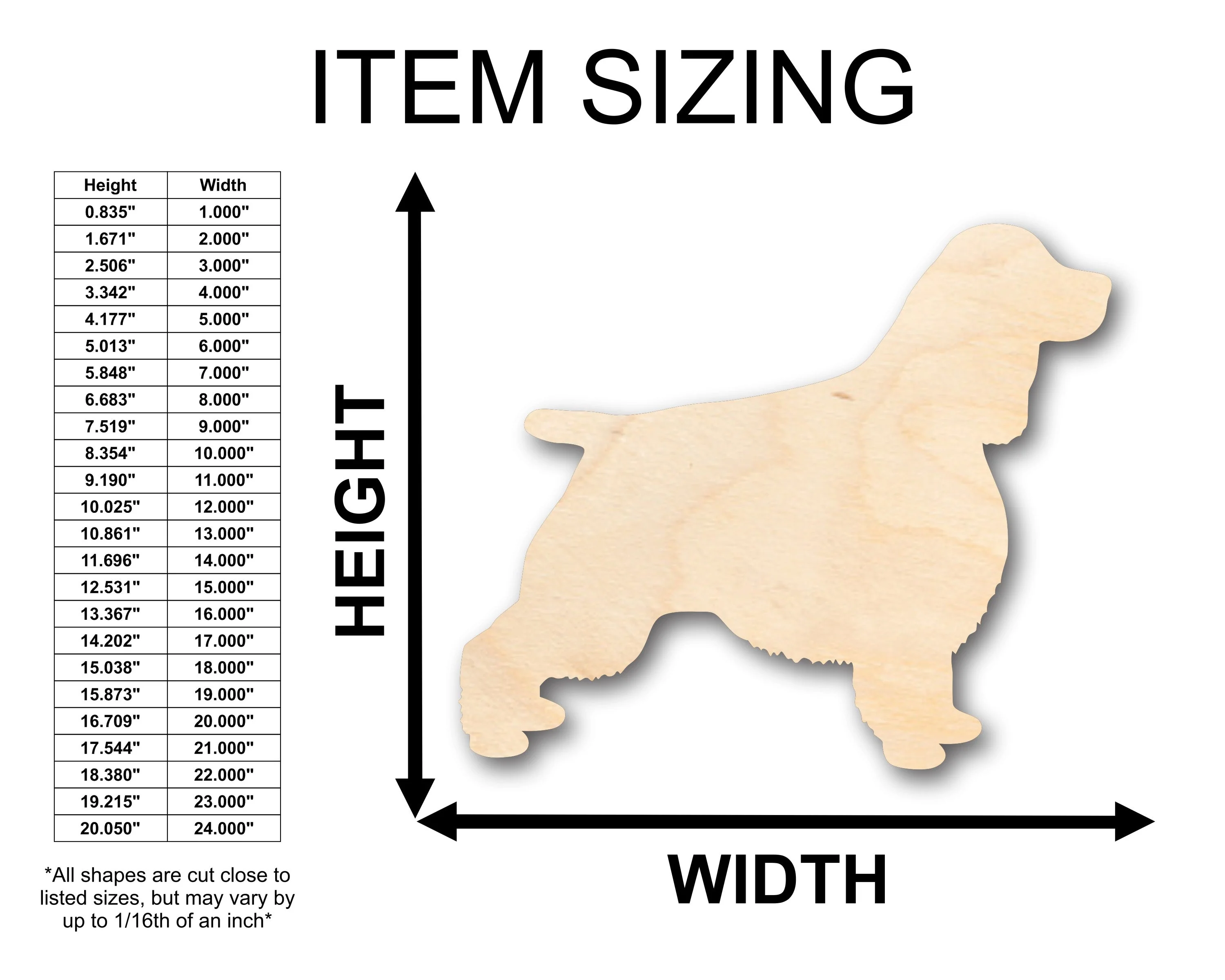 Unfinished Wood English Springer Spaniel Dog Shape - Craft - up to 46" DIY - Image 2