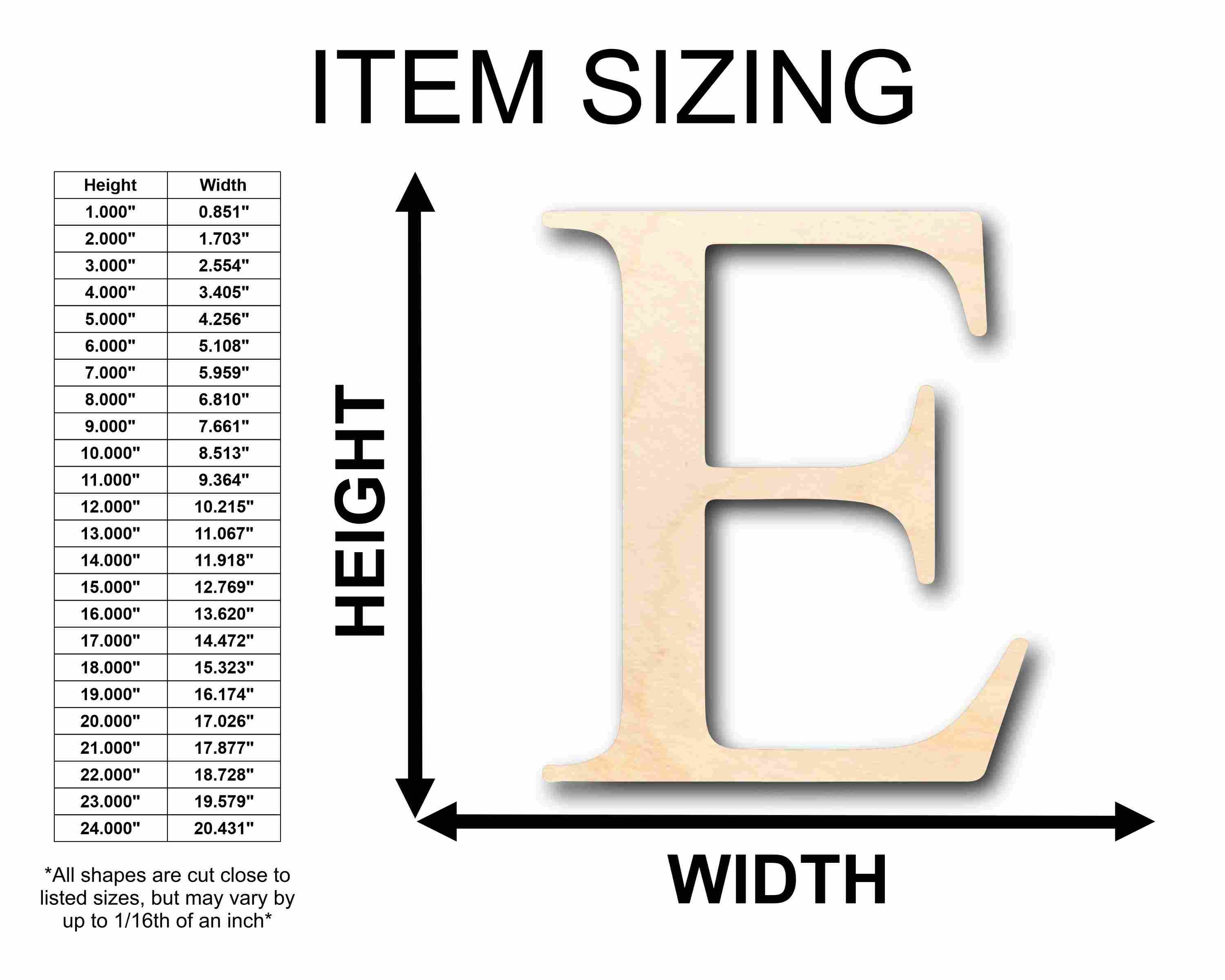 Unfinished Wood Epsilon Silhouette - Craft- up to 46" DIY - Image 2