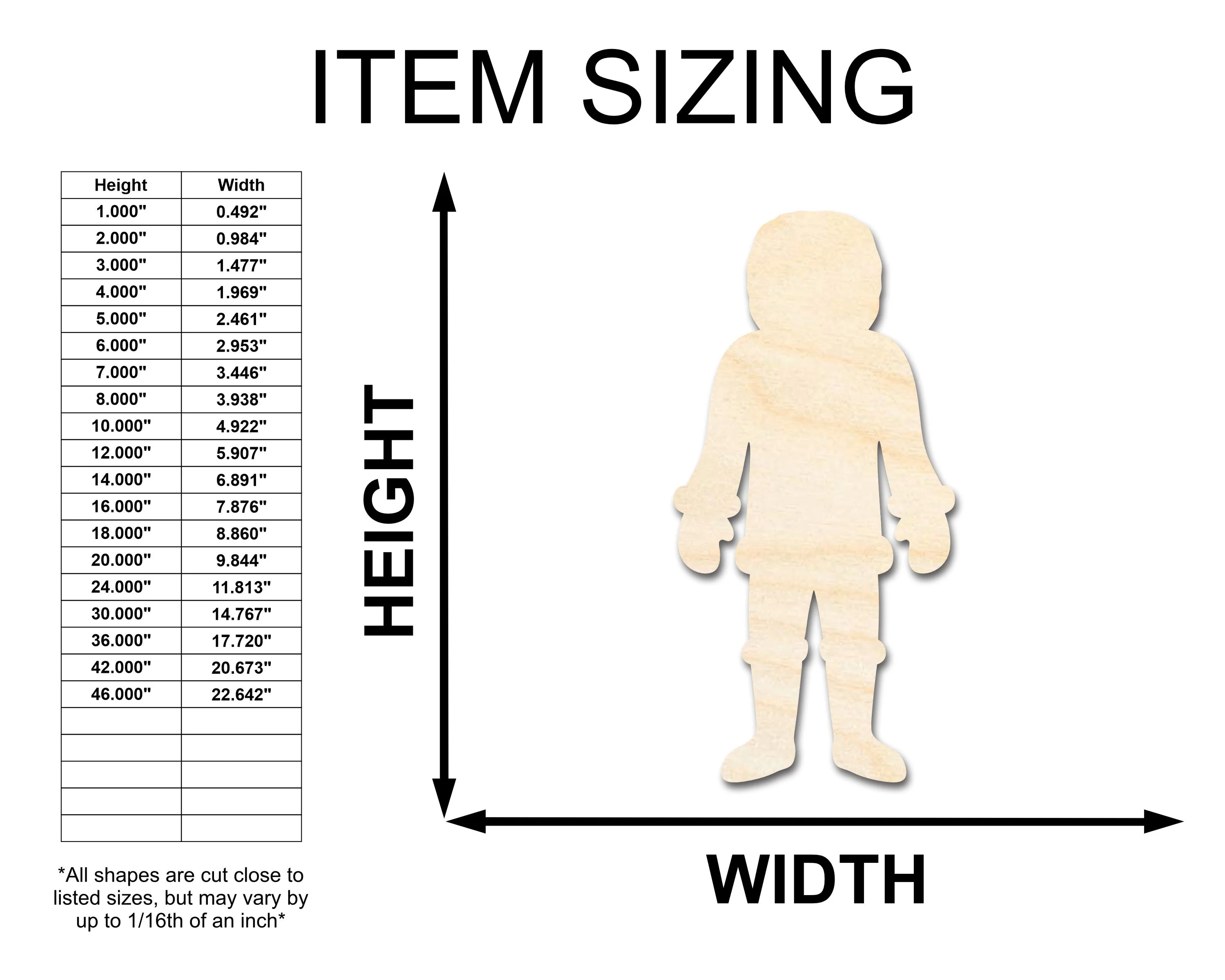Unfinished Wood Eskimo Shape - Eskimo - Inuit - Winter - Craft - up to 46" DIY - Image 2