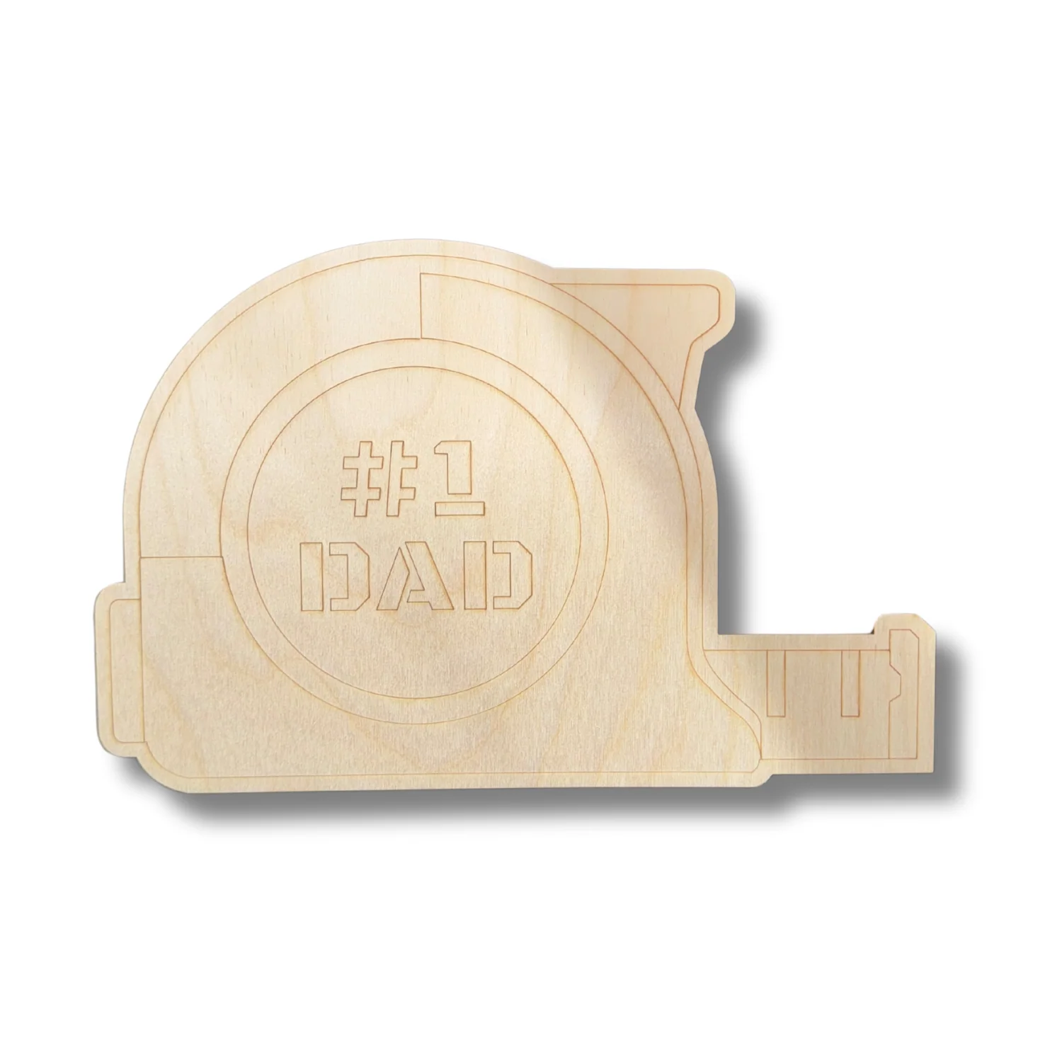 Unfinished Wood Etched #1 Dad Tape Measure Shape | Paint By Line Crafts | up to 30" DIY - Image 2