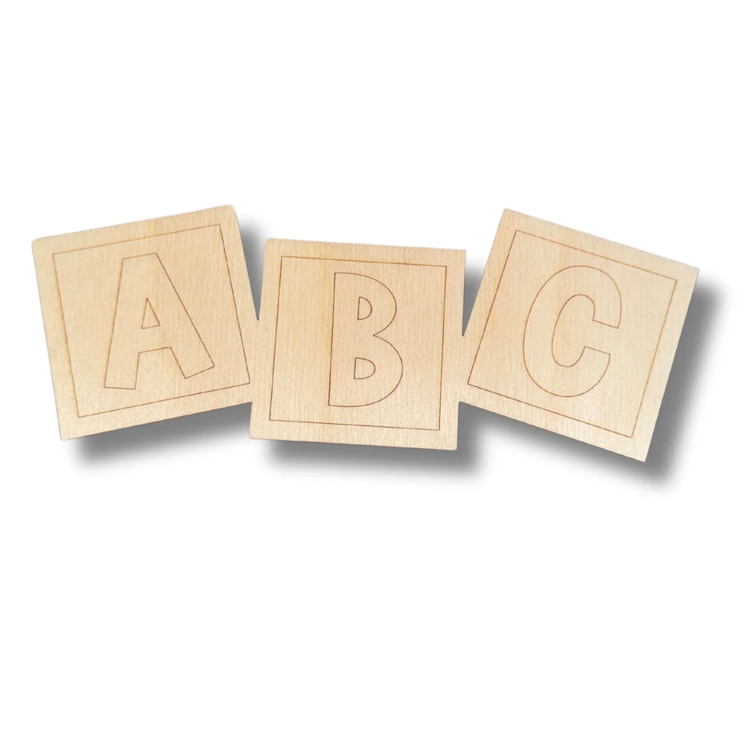 Unfinished Wood Etched ABC Blocks Shape | Paint By Line Crafts | up to 30" DIY - Image 2