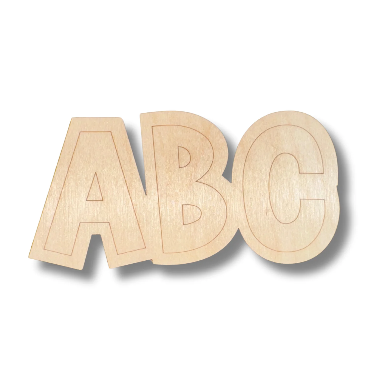 Unfinished Wood Etched ABC Shape | Paint By Line Crafts | up to 30" DIY - Image 2
