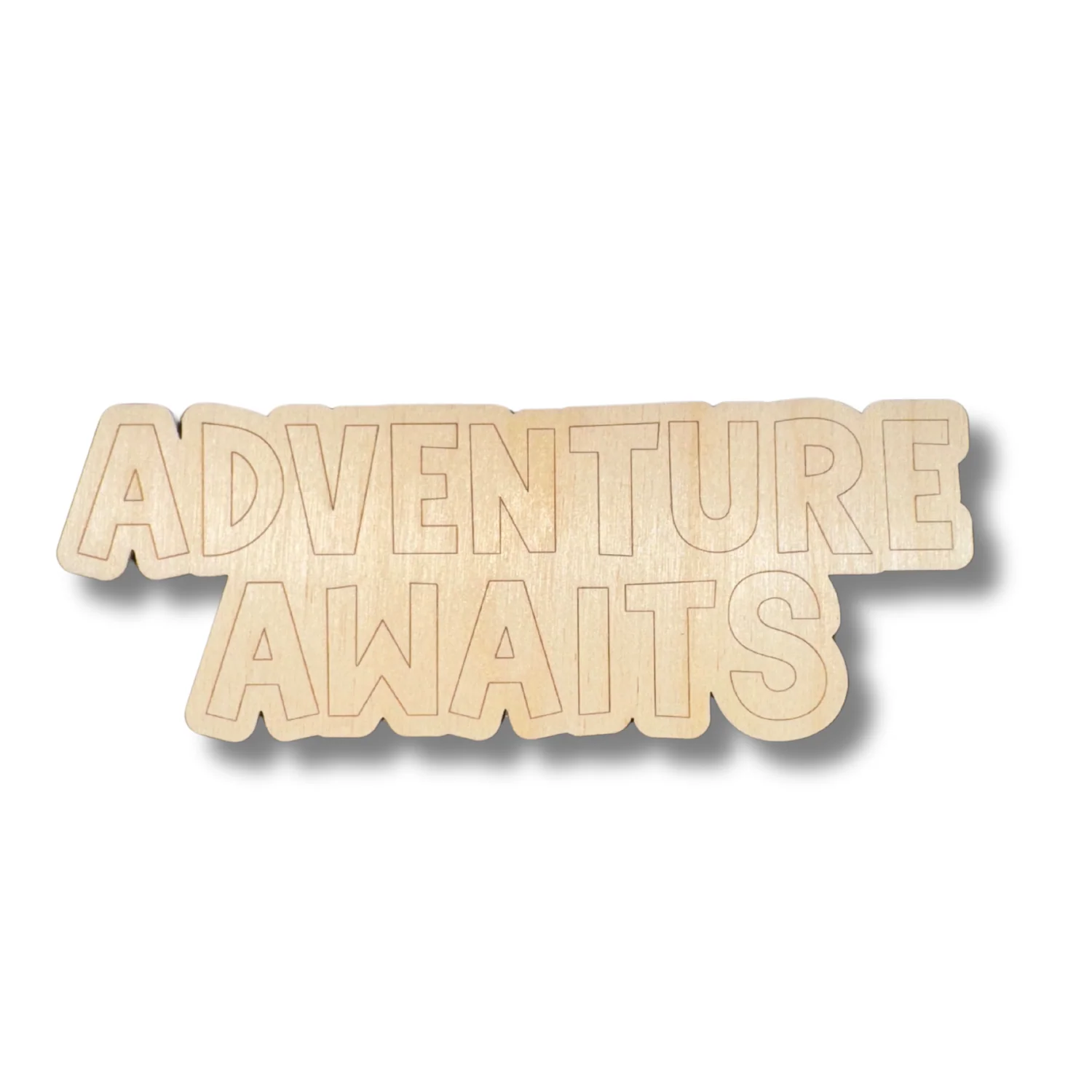 Unfinished Wood Etched Adventure Awaits Shape | Paint By Line Crafts | up to 30" DIY - Image 2