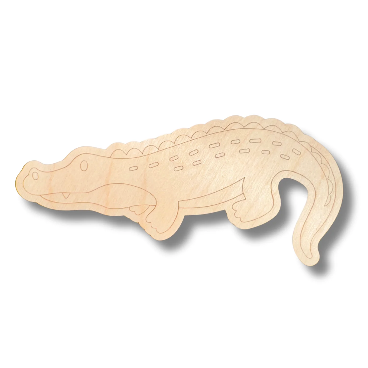 Unfinished Wood Etched Alligator Shape | Paint By Line Crafts | up to 30" DIY - Image 2