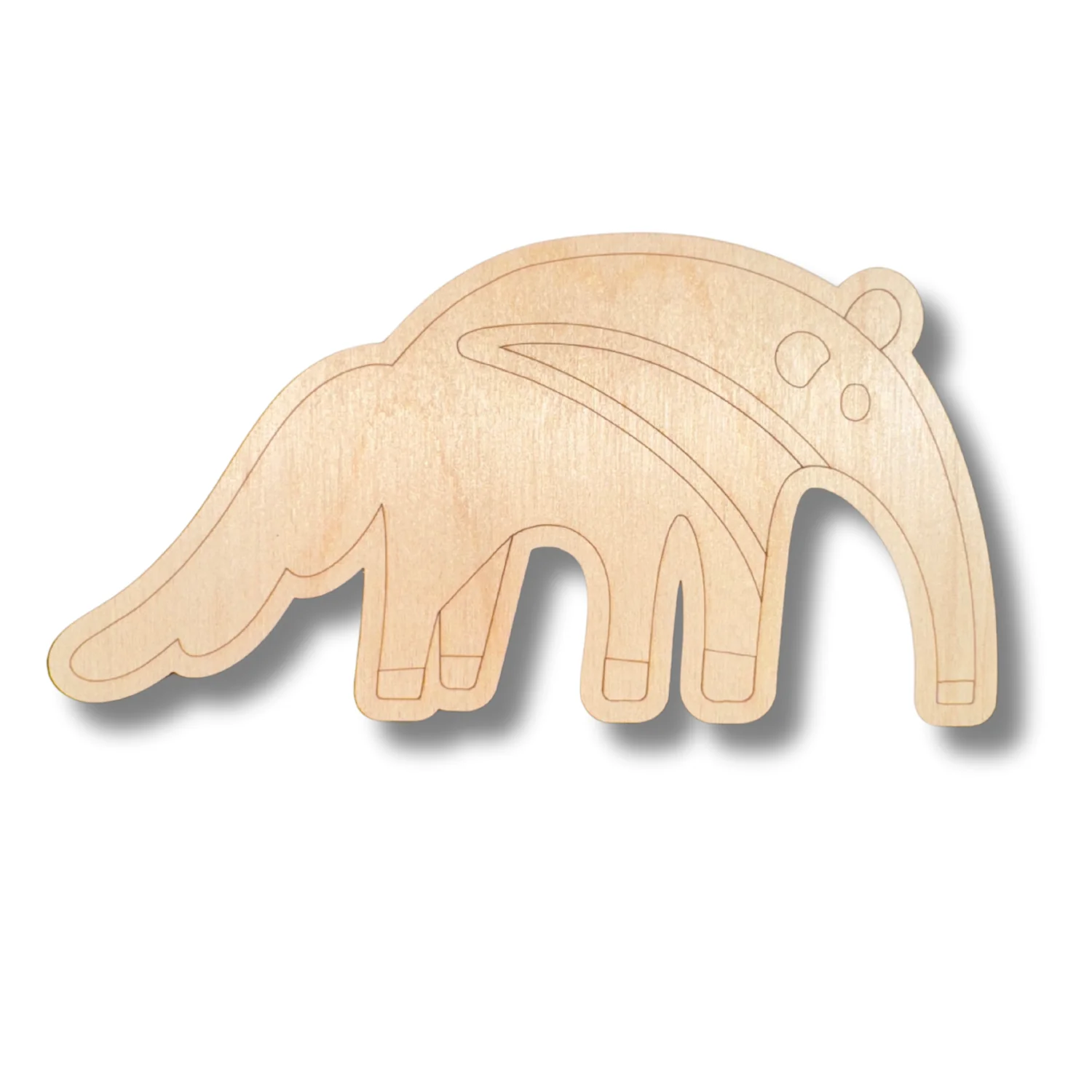 Unfinished Wood Etched Anteater Shape | Paint By Line Crafts | up to 30" DIY - Image 2