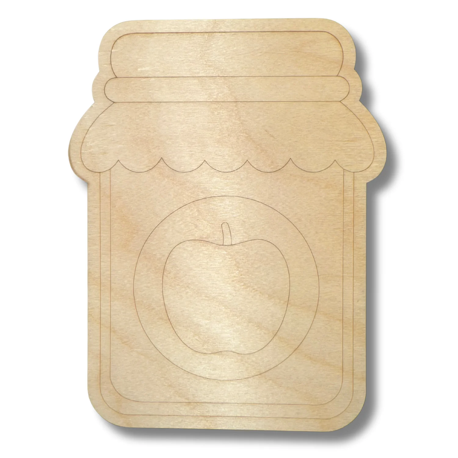 Unfinished Wood Etched Apple Jam Shape | Paint By Line Crafts | up to 30" DIY - Image 2