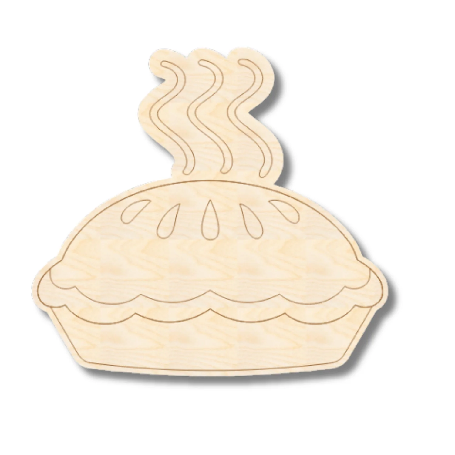 Unfinished Wood Etched Apple Pie Shape | Paint By Line Crafts | up to 30" DIY