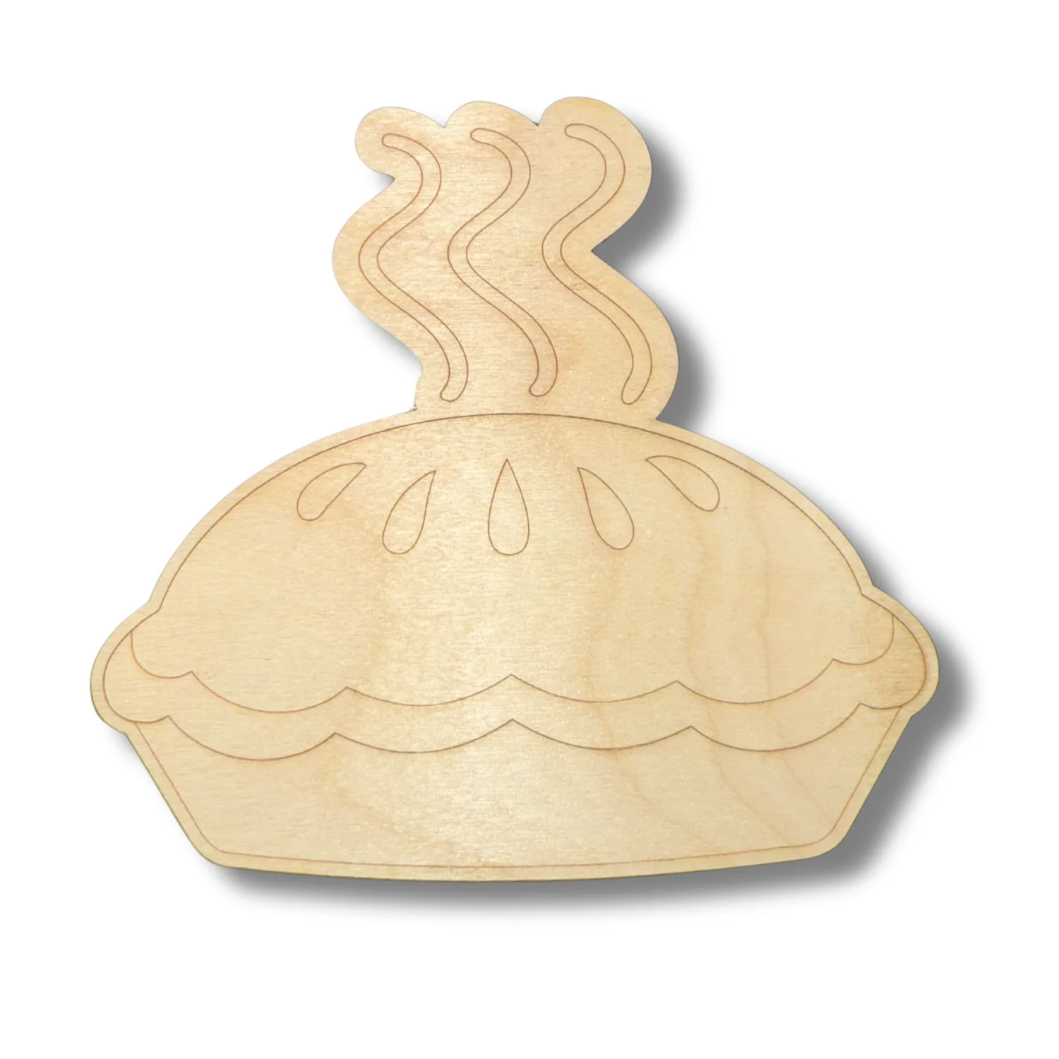Unfinished Wood Etched Apple Pie Shape | Paint By Line Crafts | up to 30" DIY - Image 2