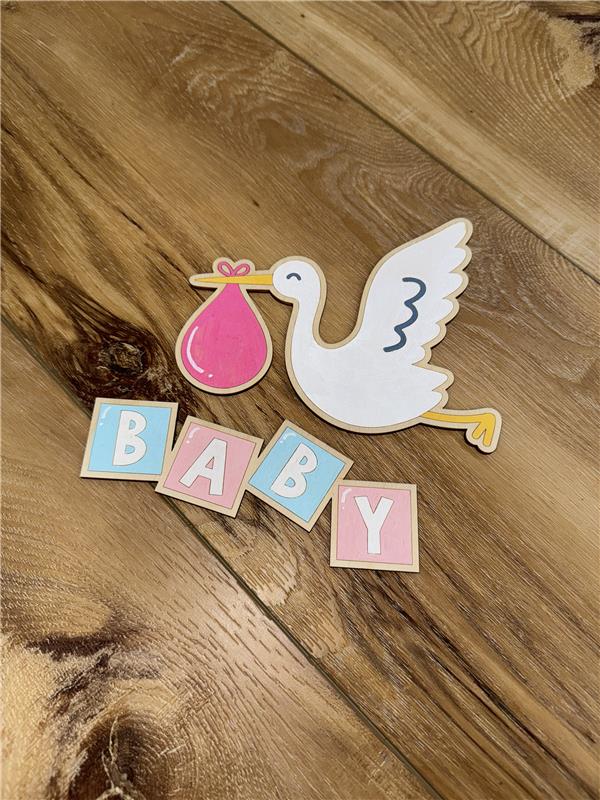Unfinished Wood Etched BABY Blocks Shape | Paint By Line Crafts | up to 30" DIY - Image 3