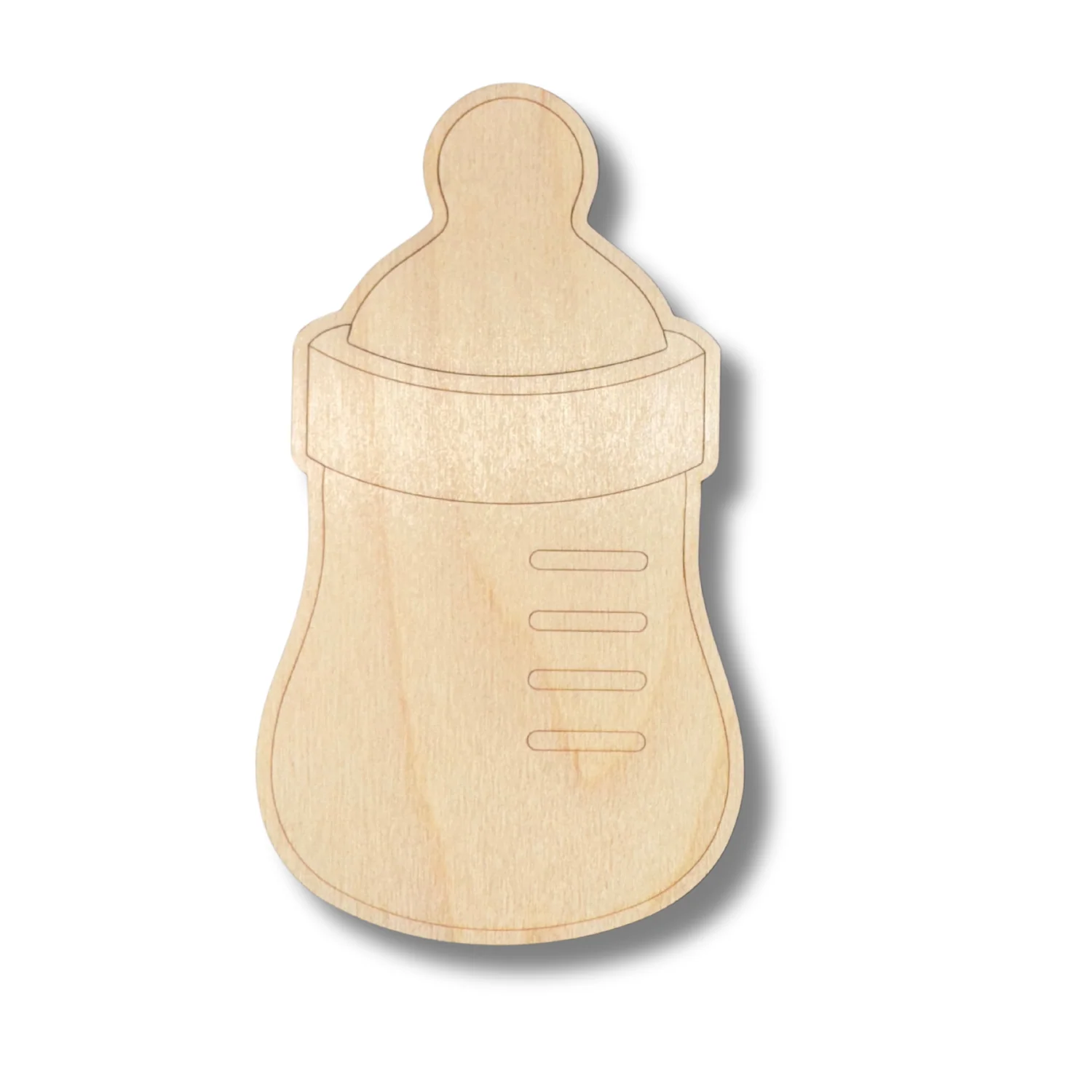 Unfinished Wood Etched Baby Bottle Shape | Paint By Line Crafts | up to 30" DIY - Image 2