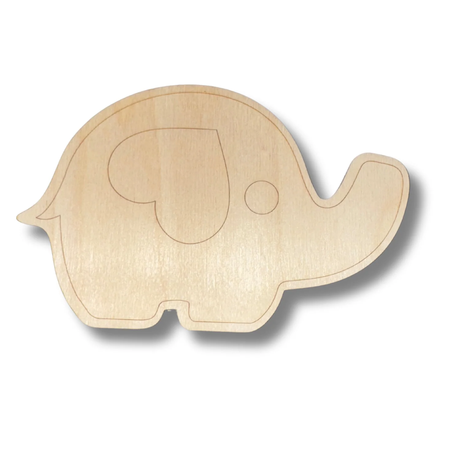 Unfinished Wood Etched Baby Elephant Shape | Paint By Line Crafts | up to 30" DIY - Image 2
