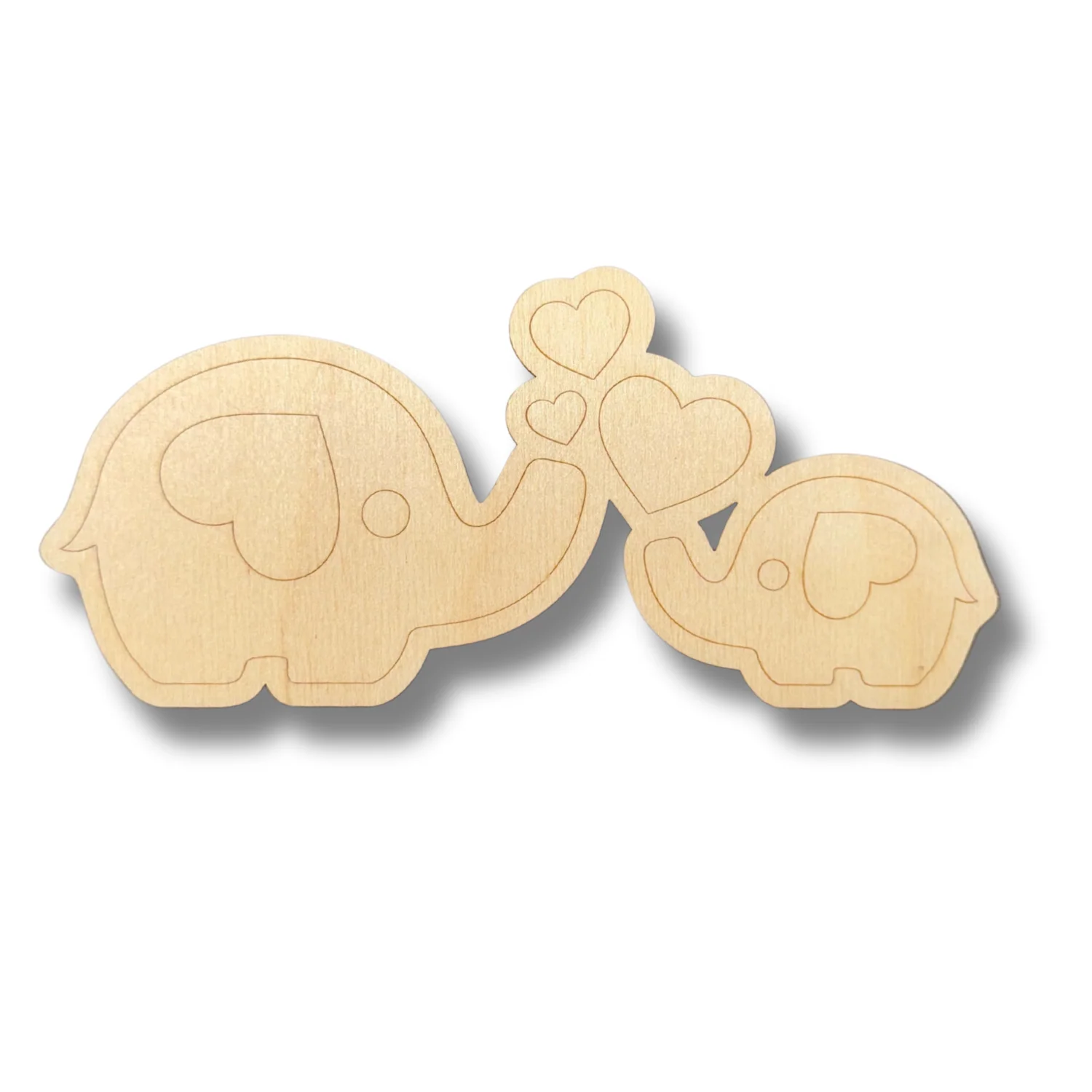 Unfinished Wood Etched Baby Elephants Shape | Paint By Line Crafts | up to 30" DIY - Image 2