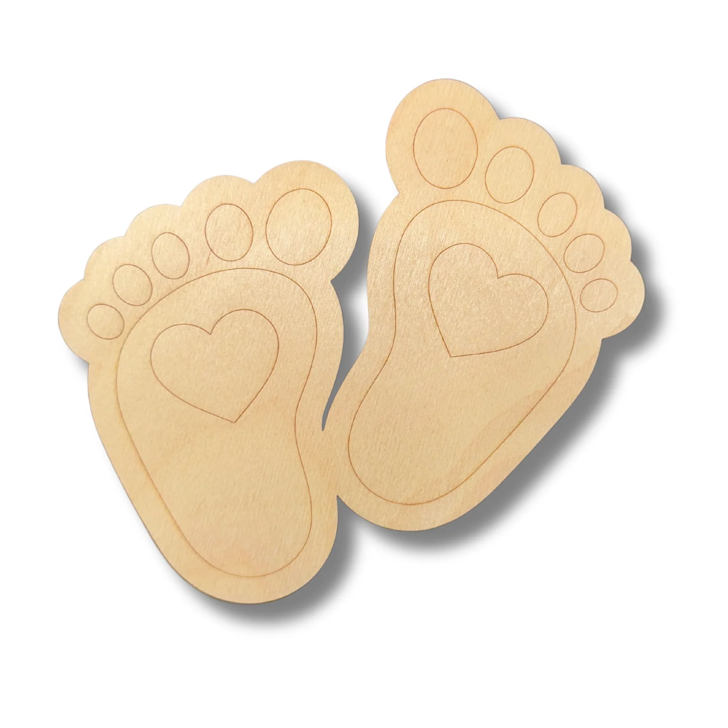 Unfinished Wood Etched Baby Feet Shape | Paint By Line Crafts | up to 30" DIY - Image 2