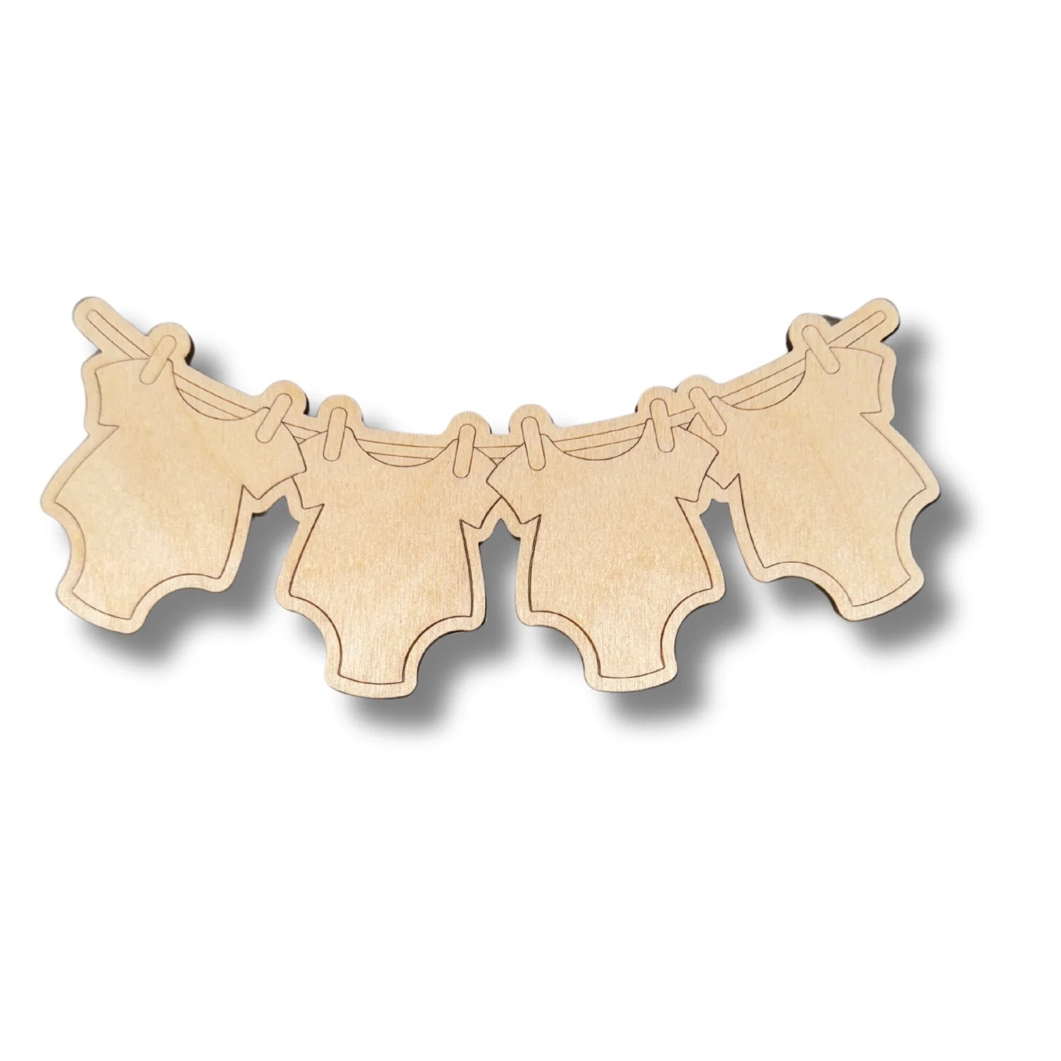Unfinished Wood Etched Baby Hanging Onsie Shape | Paint By Line Crafts | up to 30" DIY - Image 2