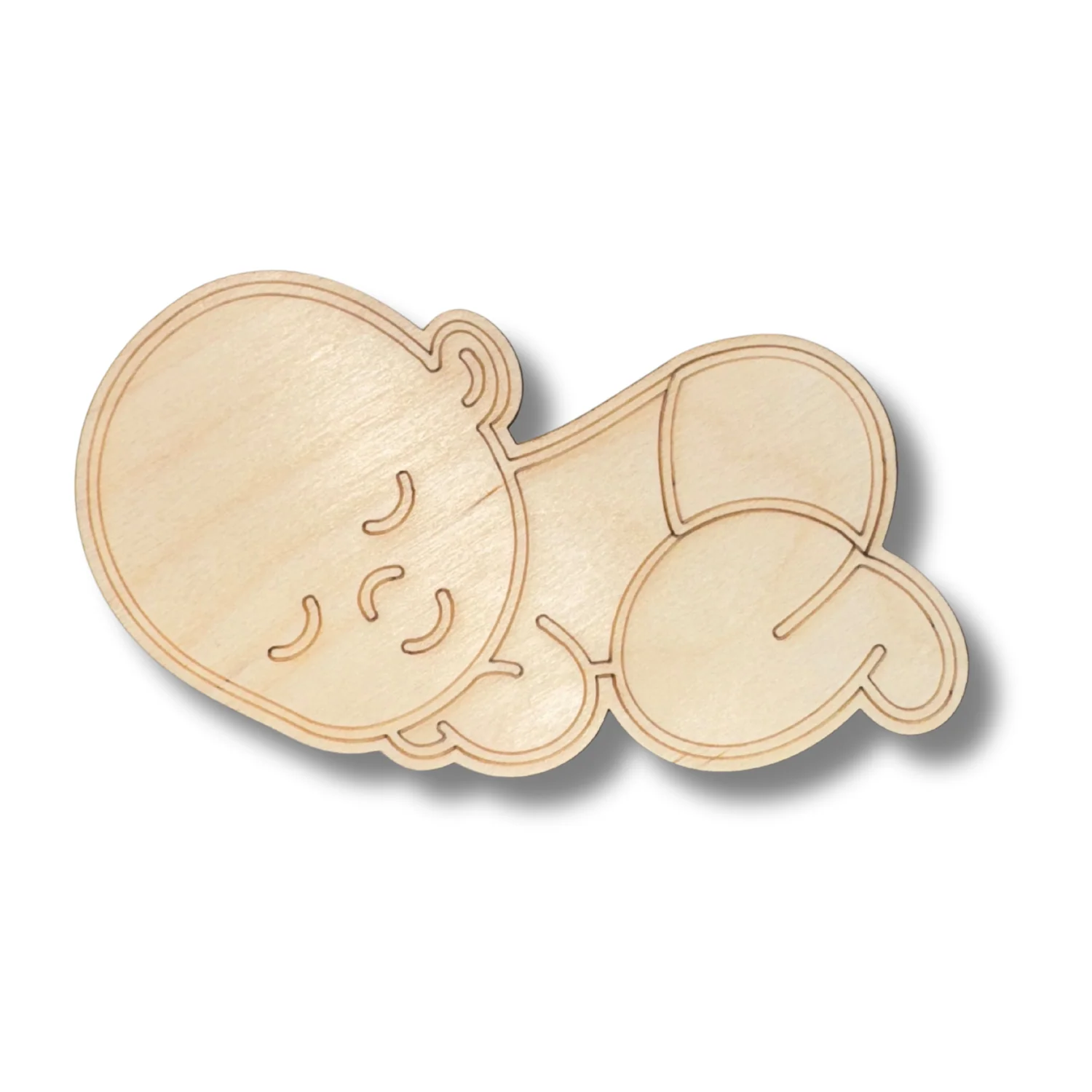Unfinished Wood Etched Baby Shape | Paint By Line Crafts | up to 30" DIY - Image 2
