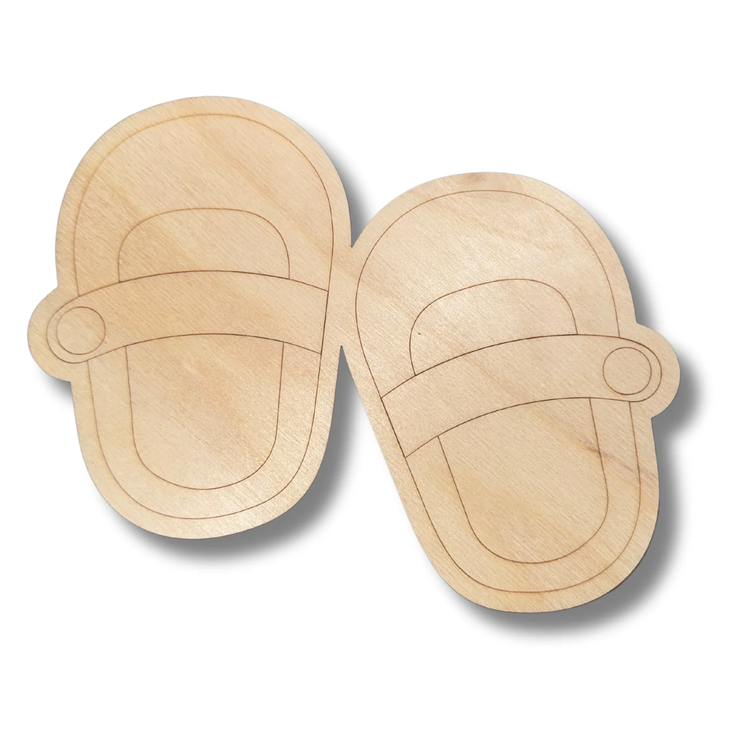 Unfinished Wood Etched Baby Shoes Shape | Paint By Line Crafts | up to 30" DIY - Image 2
