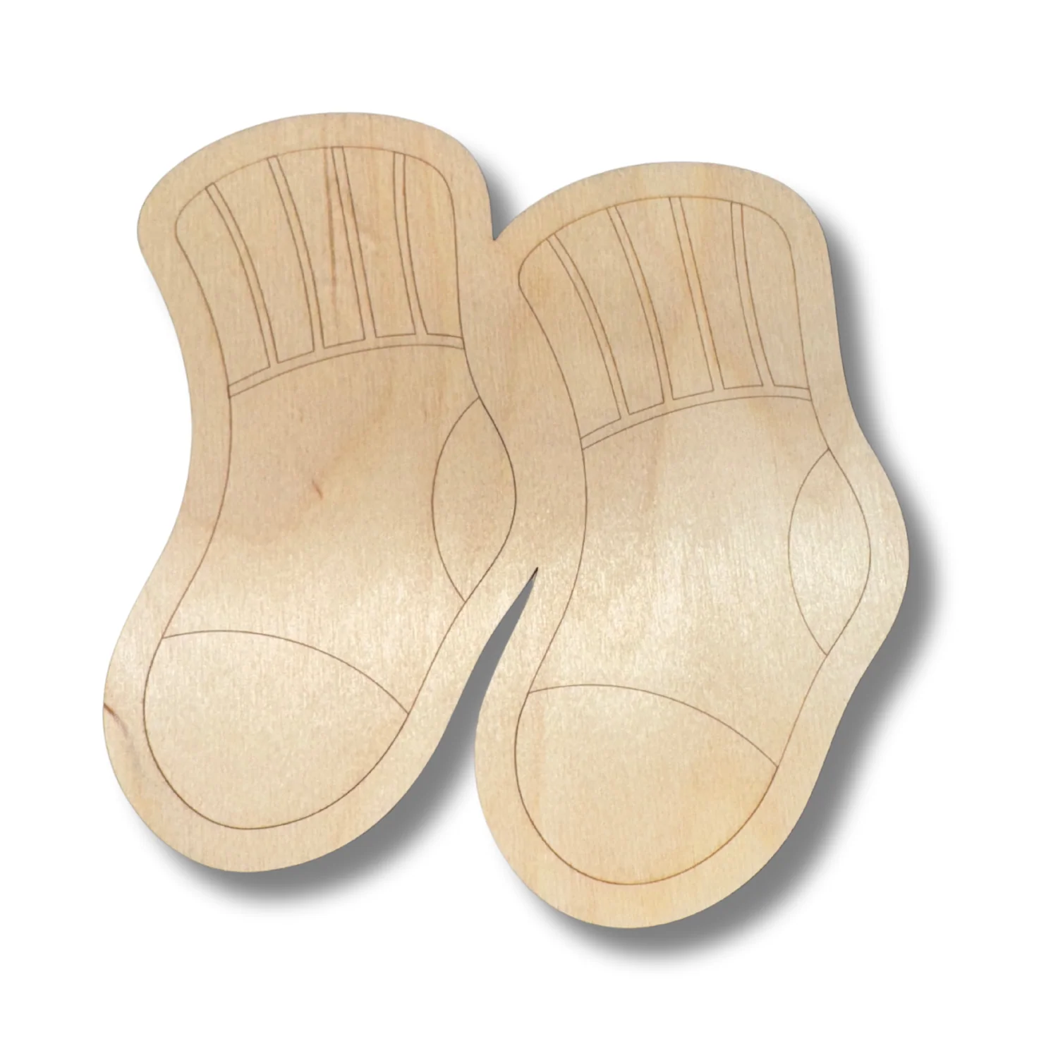 Unfinished Wood Etched Baby Socks Shape | Paint By Line Crafts | up to 30" DIY - Image 2