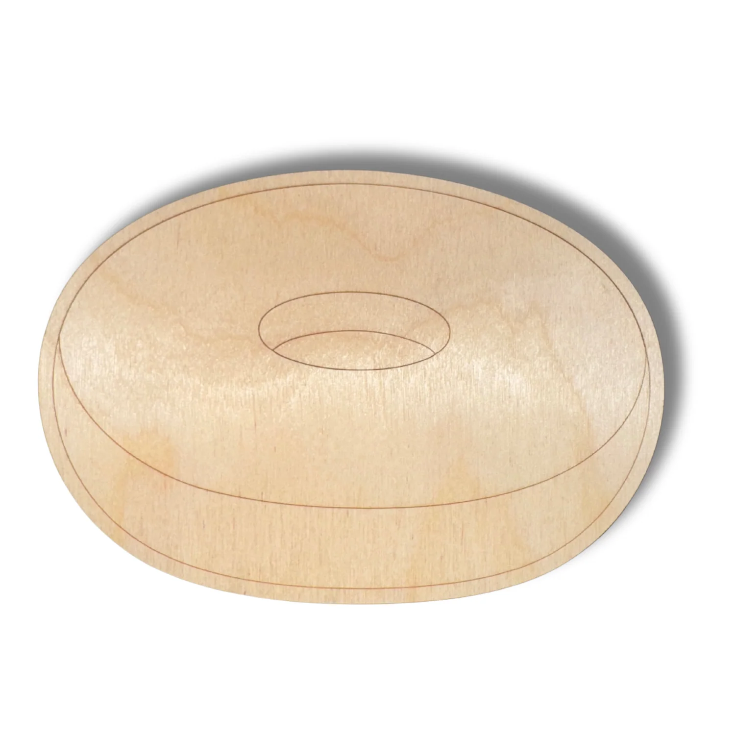 Unfinished Wood Etched Bagel Shape | Paint By Line Crafts | up to 30" DIY - Image 2