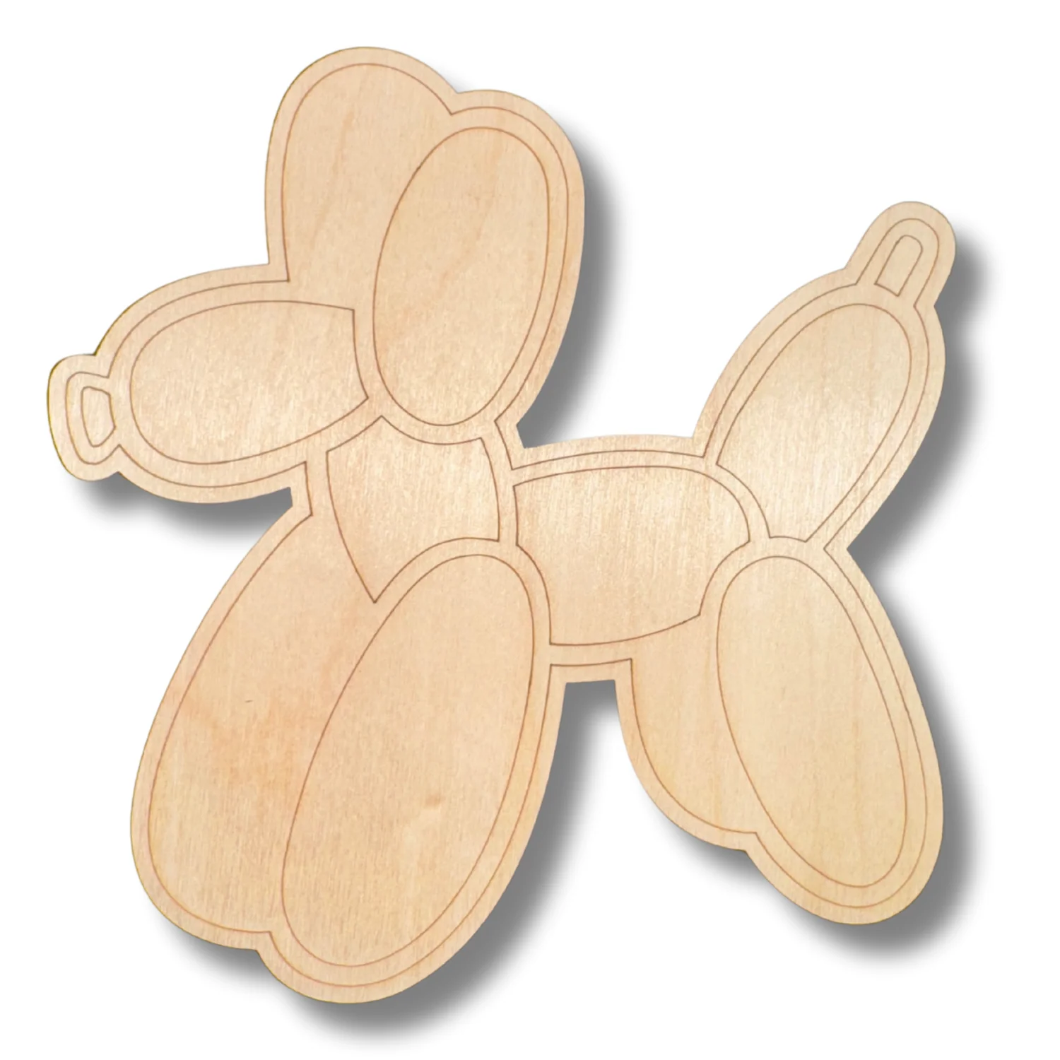 Unfinished Wood Etched Balloon Dog Shape | Paint By Line Crafts | up to 30" DIY - Image 2