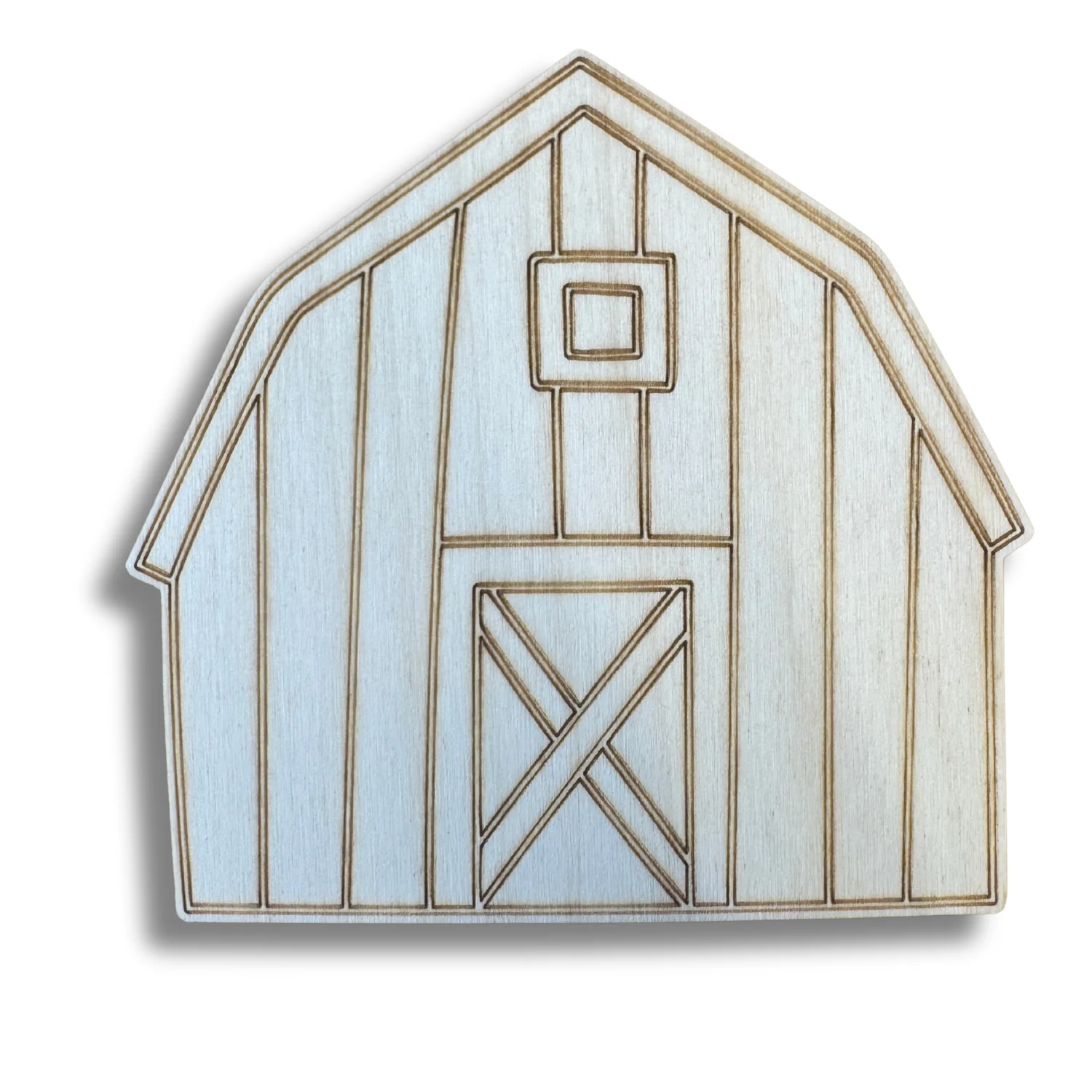 Unfinished Wood Etched Barn Shape | Paint By Line Crafts | up to 30" DIY - Image 2