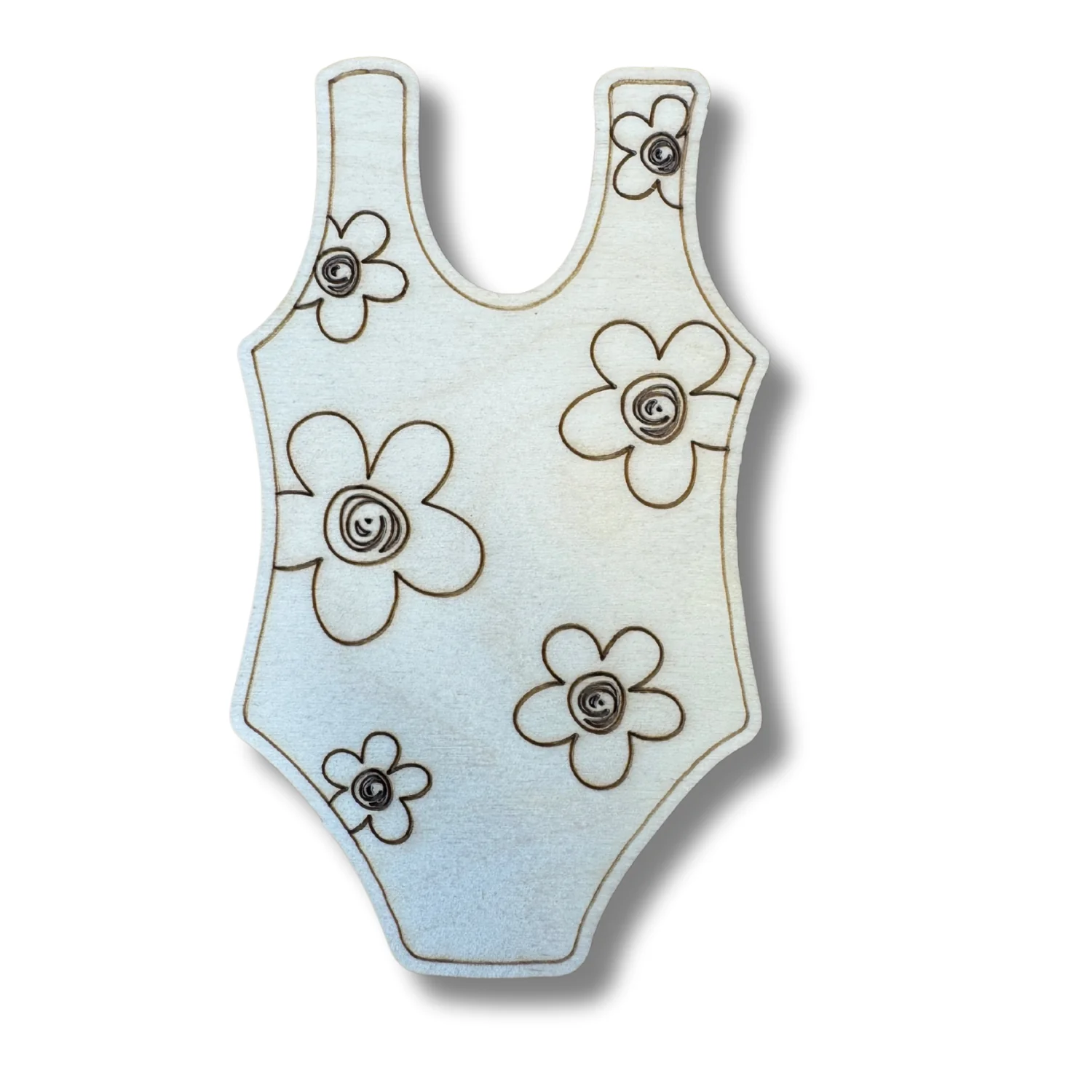 Unfinished Wood Etched Bathing Suit Shape | Paint By Line Crafts | up to 30" DIY - Image 2