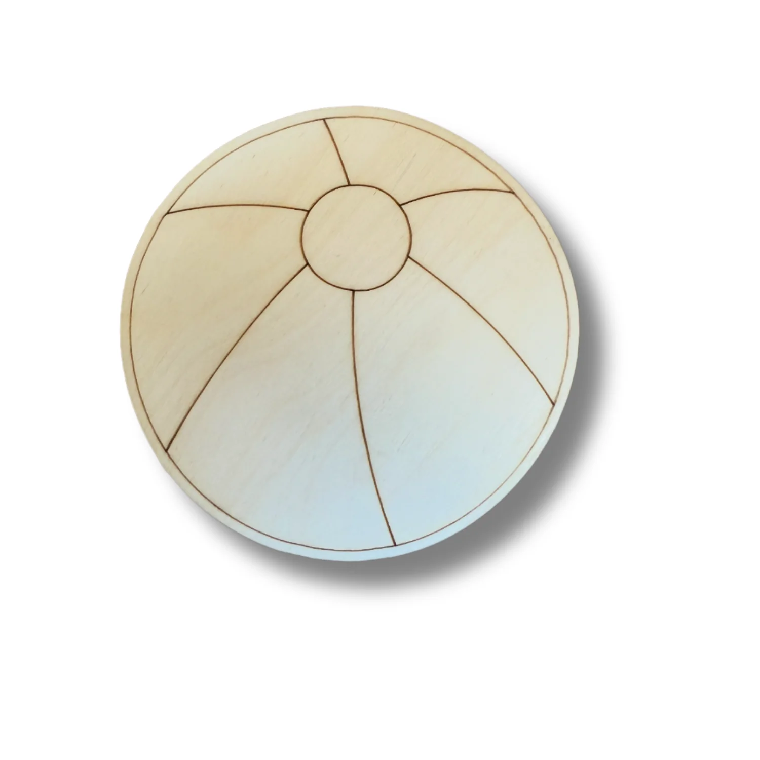 Unfinished Wood Etched Beach Ball Shape | Paint By Line Crafts | up to 30" DIY - Image 2