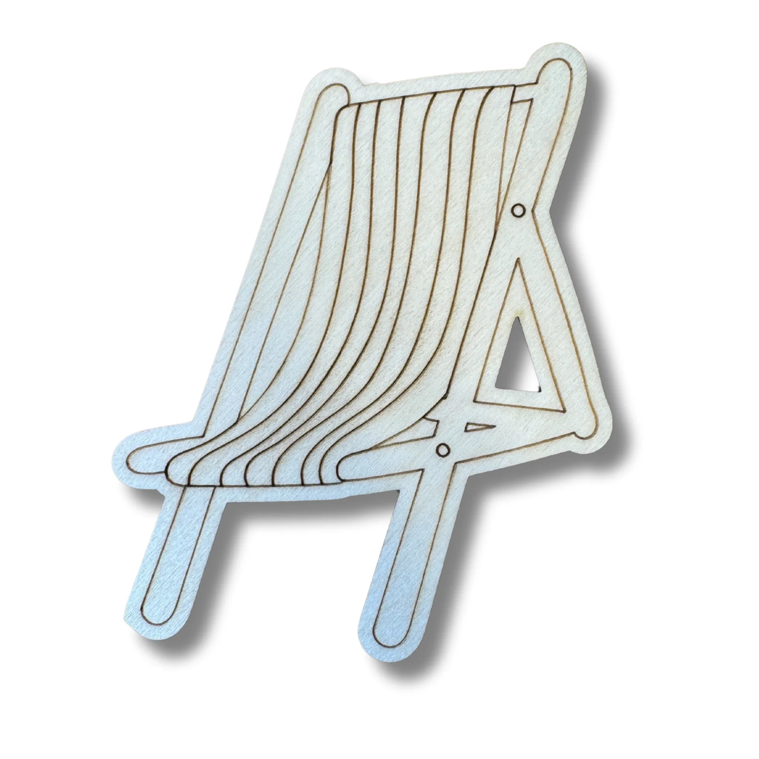 Unfinished Wood Etched Beach Chair Shape | Paint By Line Crafts | up to 30" DIY - Image 2