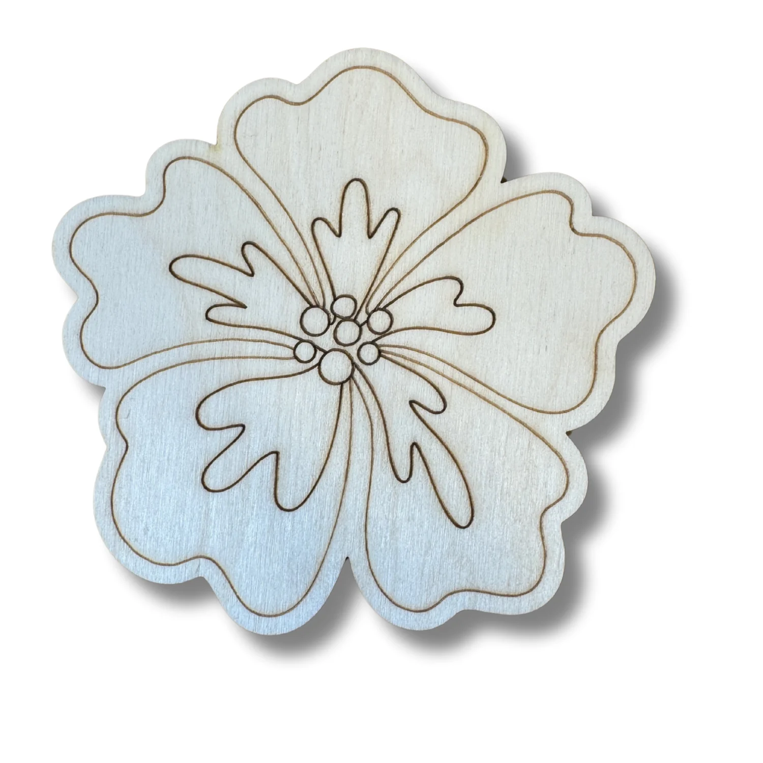 Unfinished Wood Etched Beach Flower Shape | Paint By Line Crafts | up to 30" DIY - Image 2